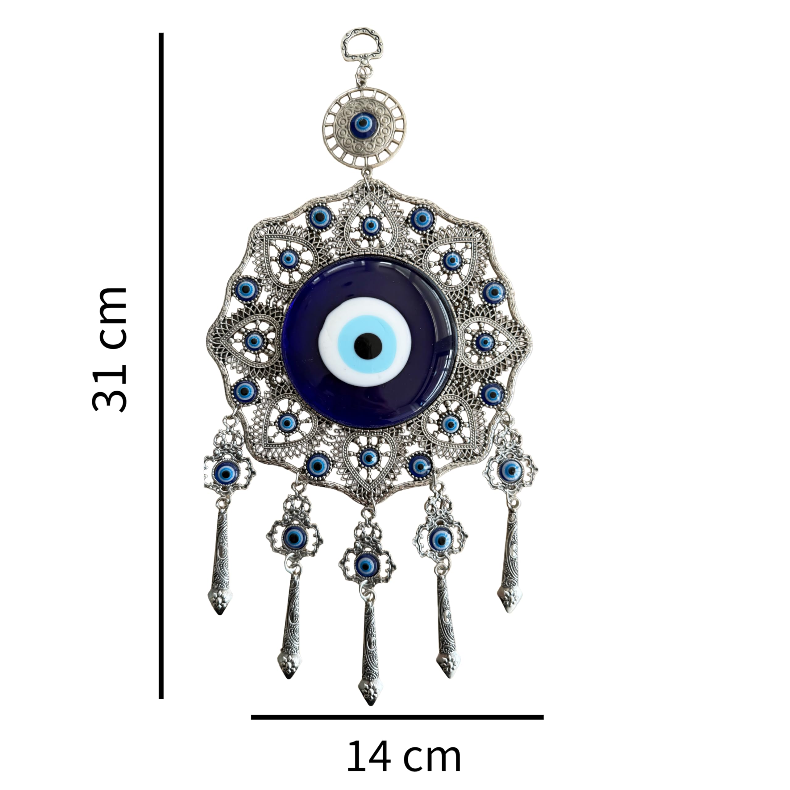 Evil Eye,Turkish Eye, Lucky Eye, Evil Eye Wall Hanging, Nazar Amulet, Lucky Amulet (14 x 31 cm) - Image 2