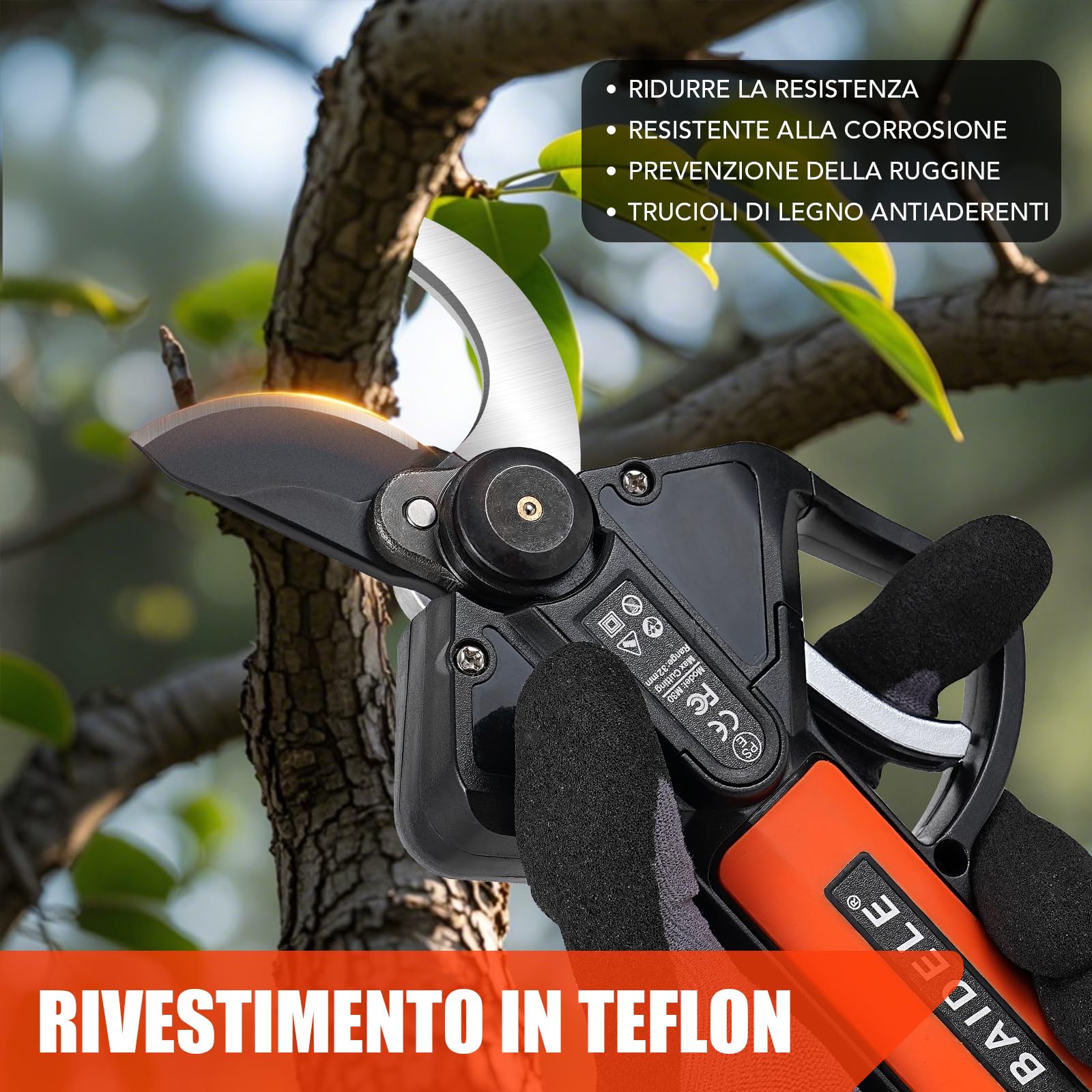 Forbici Potatura a Batteria 32mm, Progressivo Forbice Potatura a Batteria, Dotato di Schermo LCD e 2 x 2,6 AH Batterie Al Litio, 8-10 Ore Lavorative, Adatto a Negozi di Fiori, Frutteti e Giardini