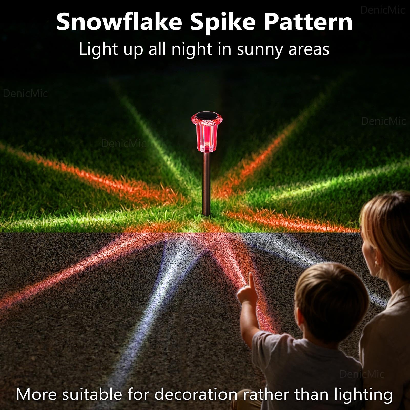 DenicMic Outdoor Solar Lights Waterproof 10 Pack Color LED Christmas Decor view 6