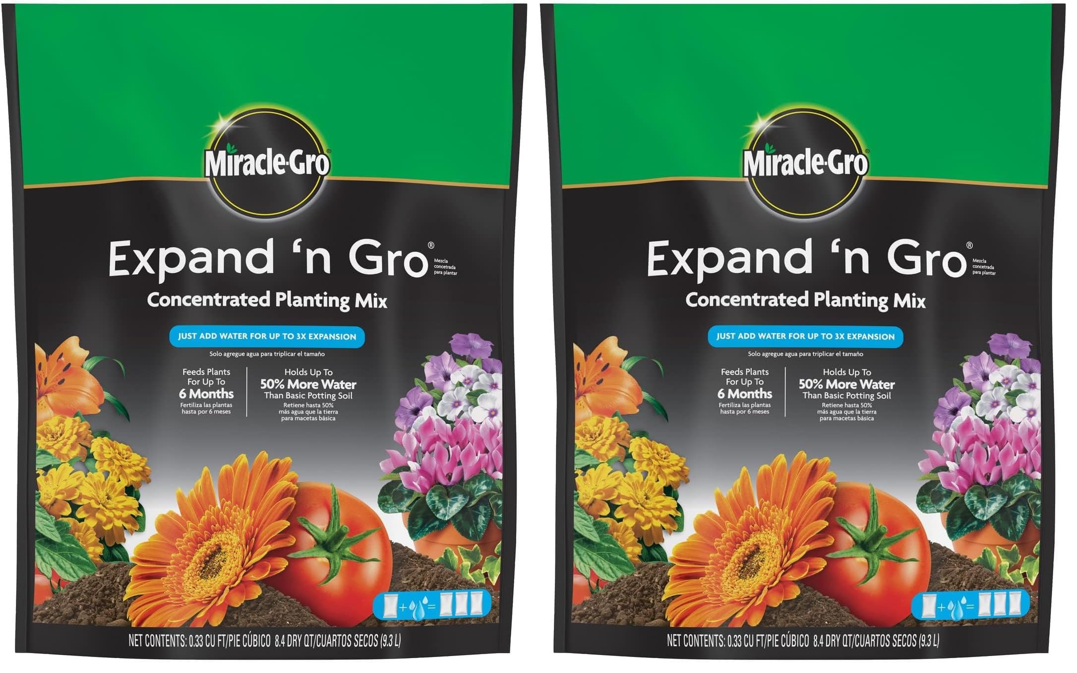 Amazon.com : Miracle-Gro Planting Mix, .33 cu. ft., 2-Pack