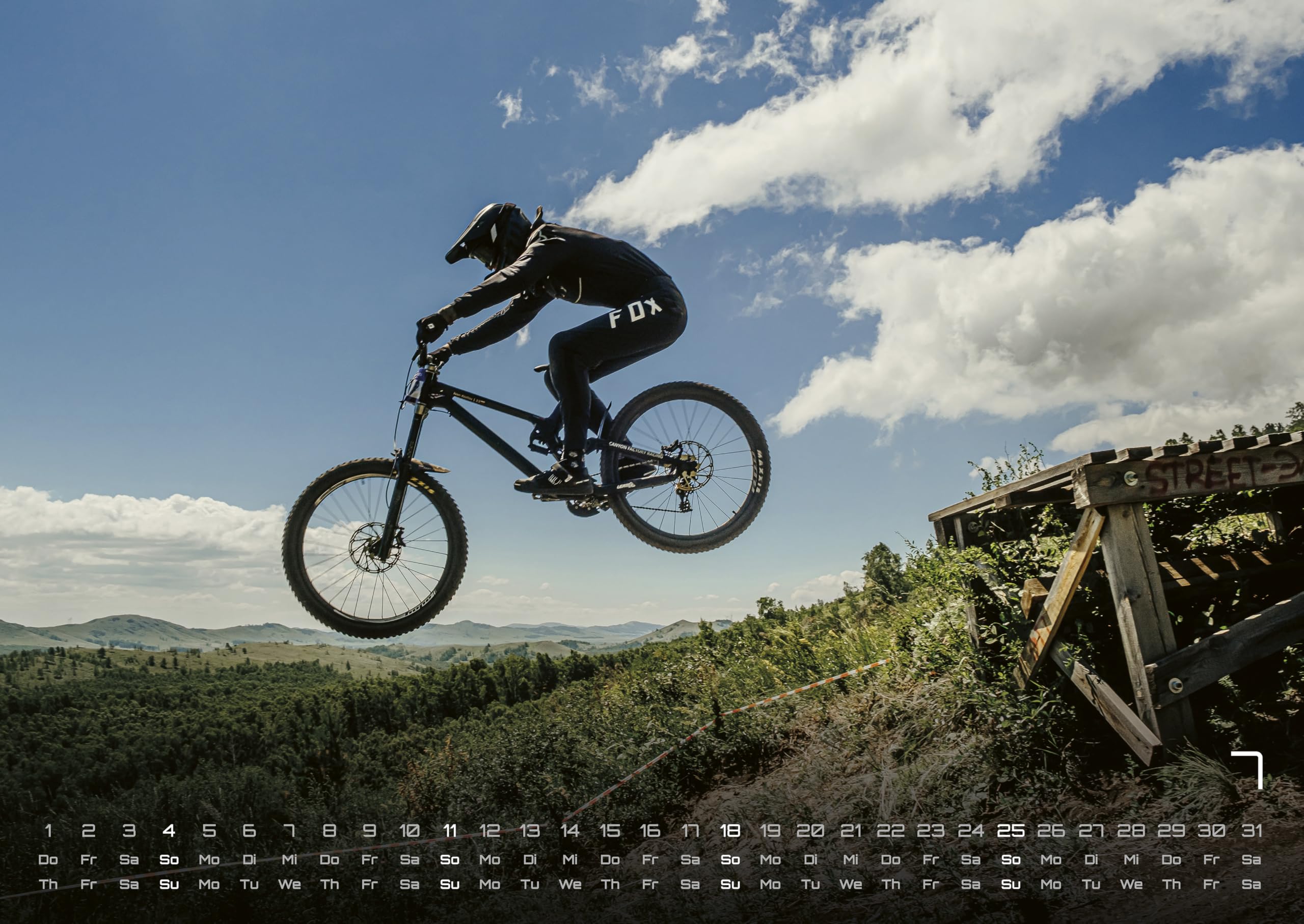 MTB | kalendarz na rower górski 2026 – kalendarz ścienny premium DIN A2 (bardzo duży: ok. 60 cm x 42 cm) – z zapierającymi dech w piersiach zdjęciami akcji dla fanów rowerów