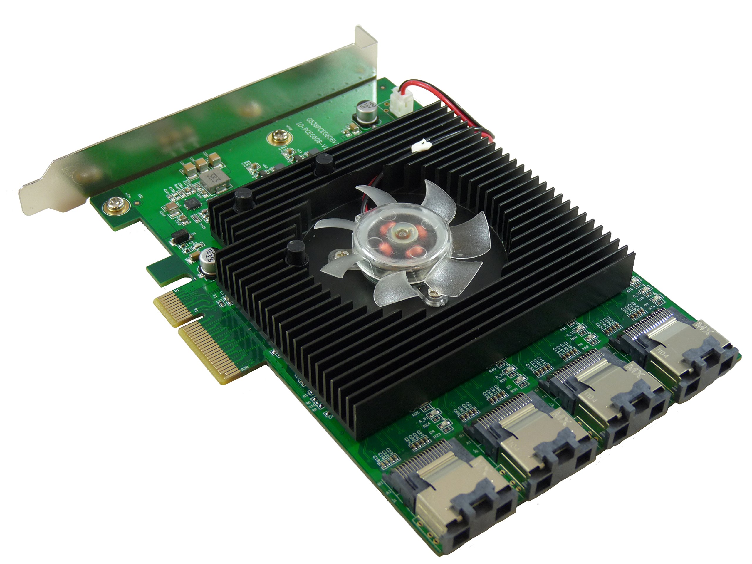 SATA Controller-Karte PCIe – 16 Ports, Marvell 88SE9215, Inkl. 4 Mini-SAS Auf SATA Kabel