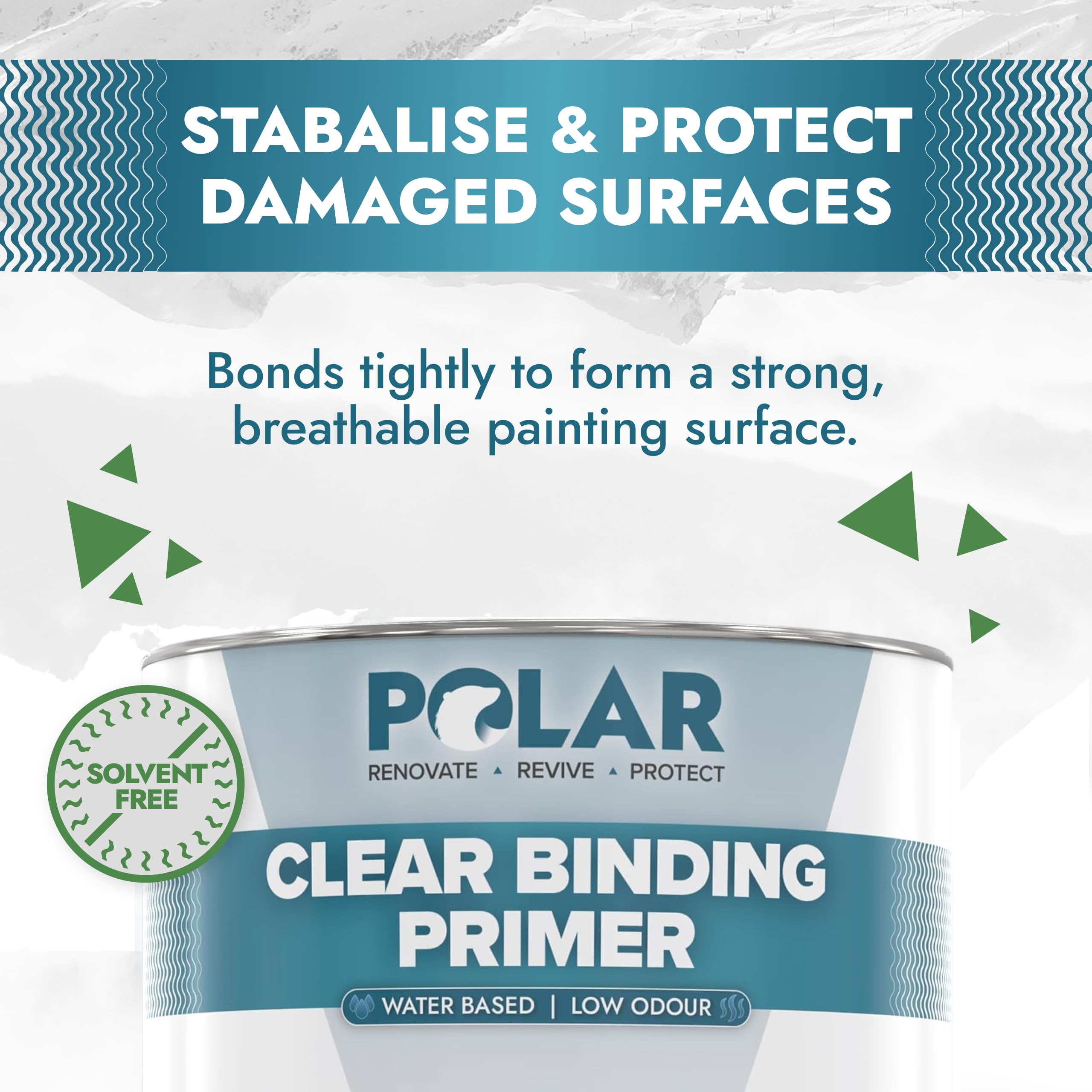 Polar Clear Binding Primer, 2.5 Litres - Water Based Acrylic Sealer - Seals & Stabilises, Strong Adhesion, Low VOC - Image 2