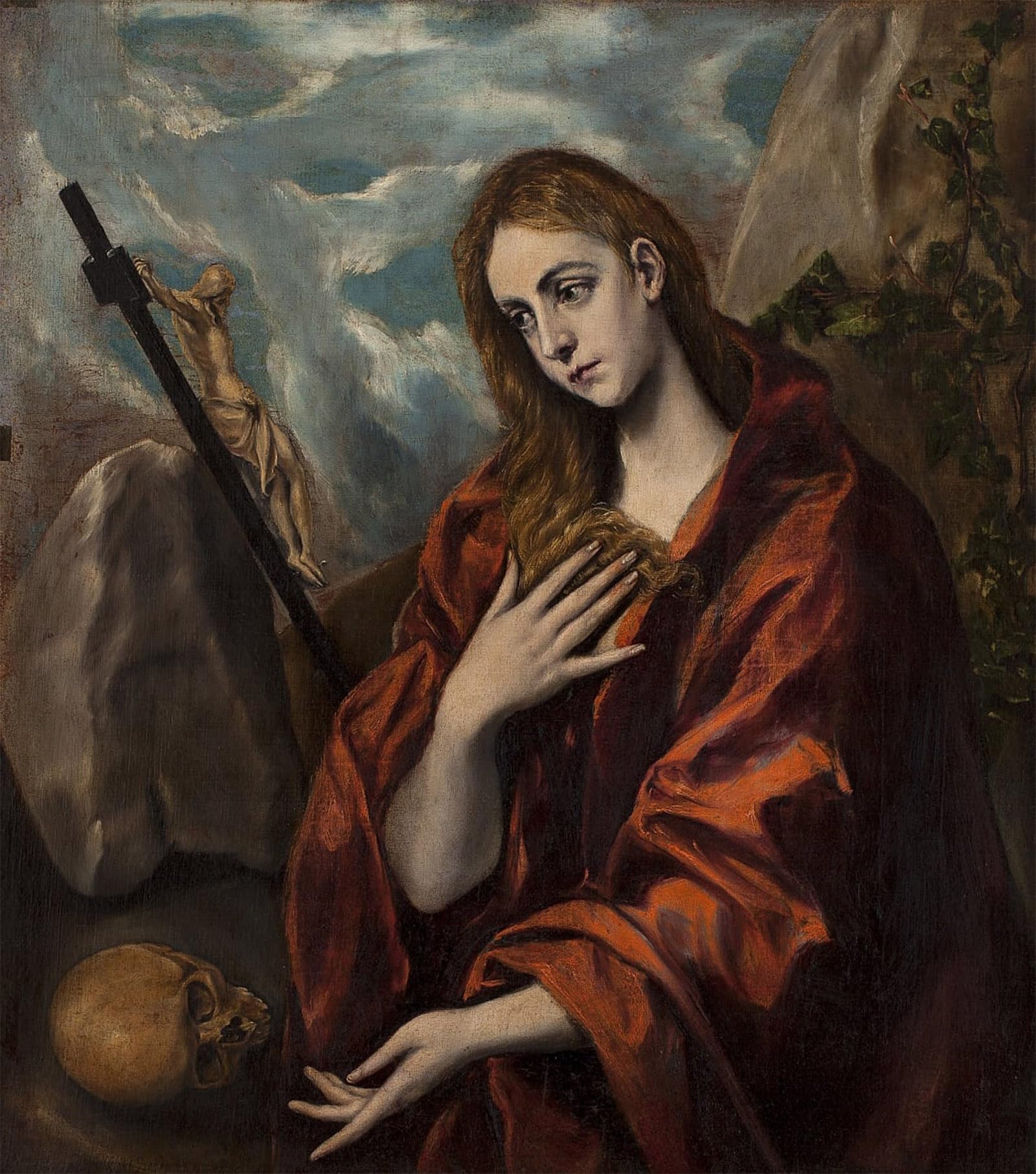 SERENDIPITP Abstract Painting Mural Print Picture Wall Decor Painting Magdalena Penitente by El Greco Vintage Wall Artwork for Home Decor 60x90cm