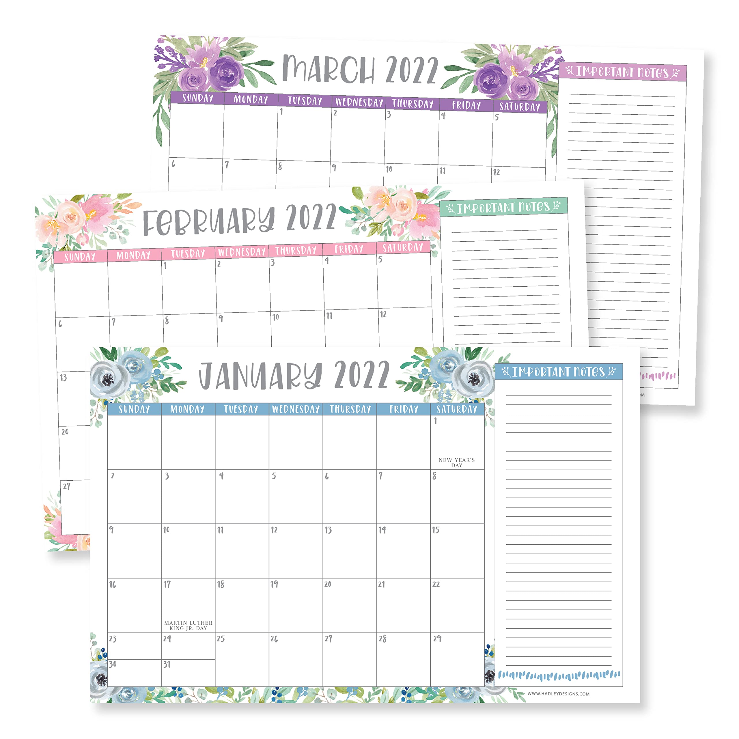 Buy Large Desk 20222023 2022 Wall Flowers Desk s 2022, Academic Wall