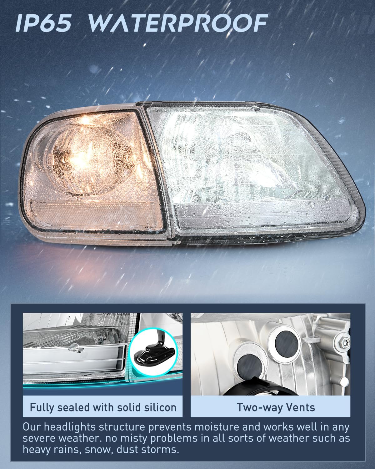 Nilight Headlight Assembly Compatible with Ford F-150 Expedition 1997-2003
