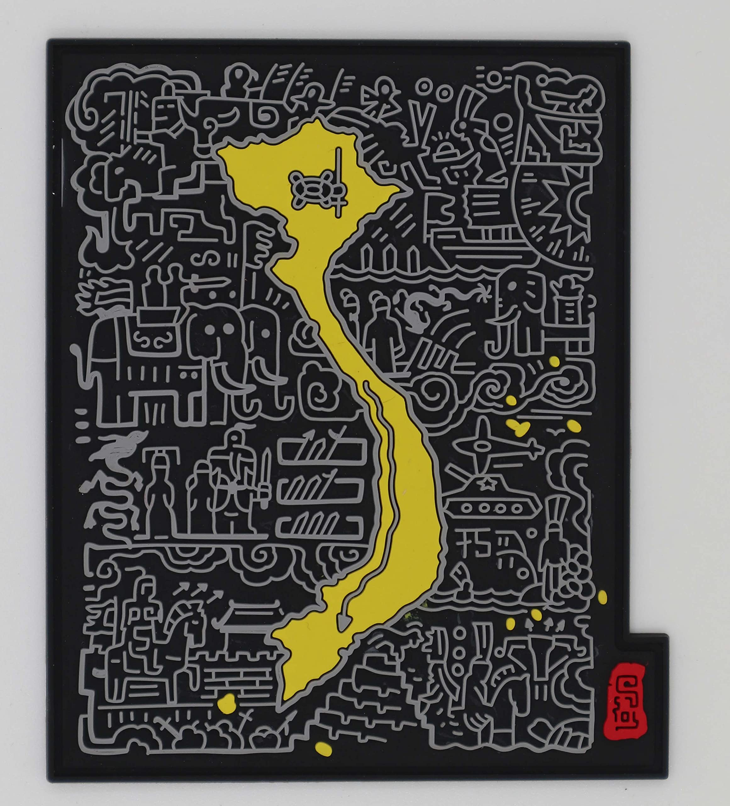 PatchlabAsia Vietnam MAP Rubber PVC Morale Patch with Cultural Symbols and Folklore from NAM