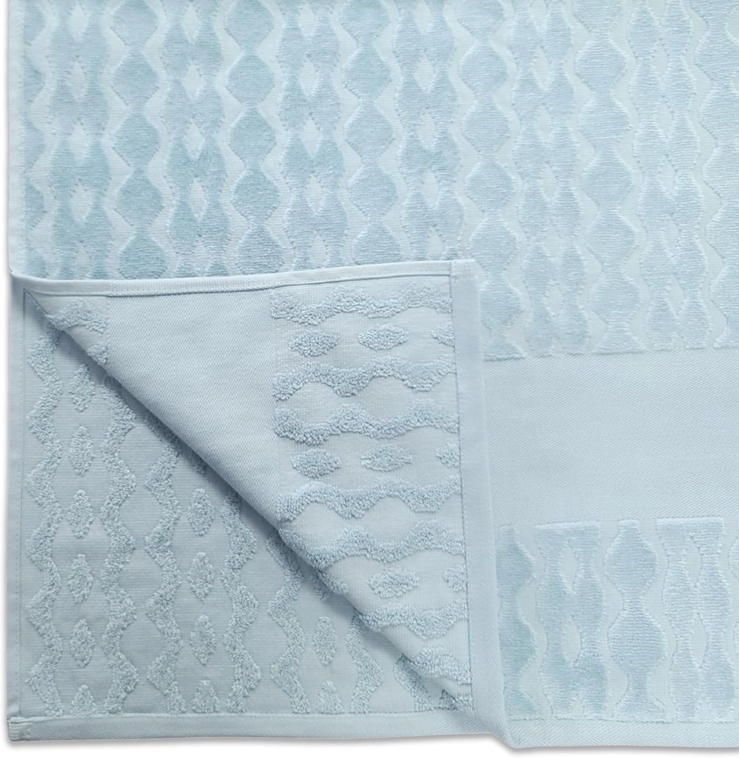Kaufman - Soft Plush 2 Pack 100% Combed Ring Spun Jacquard Cotton Velour Oversized 35in x 70in Highly Absorbent Quick Dry Hotel Quality Beach Pool and Bath Towel (Seafoam)