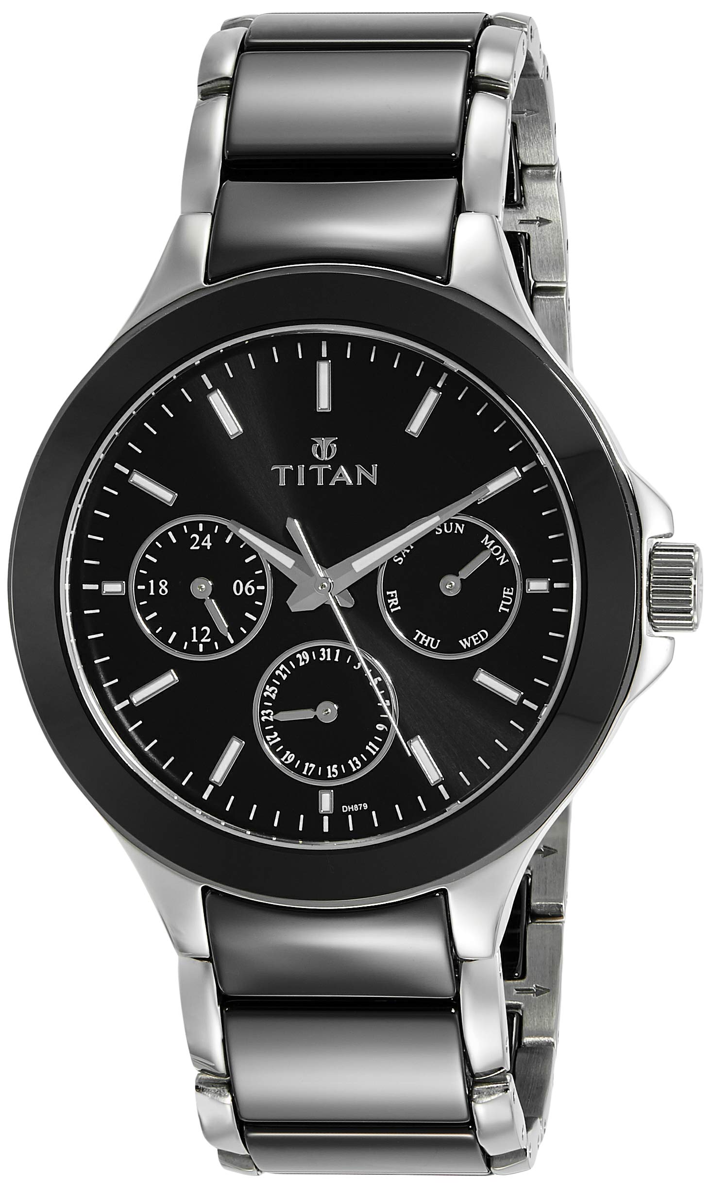 Titan Regalia Ceramics Black Dial Quartz Multifunction Stainless Steel and Ceramic Strap watch for Men-NS90089KD01 (B07DVHZMDS) Amazon Price History, Amazon Price Tracker