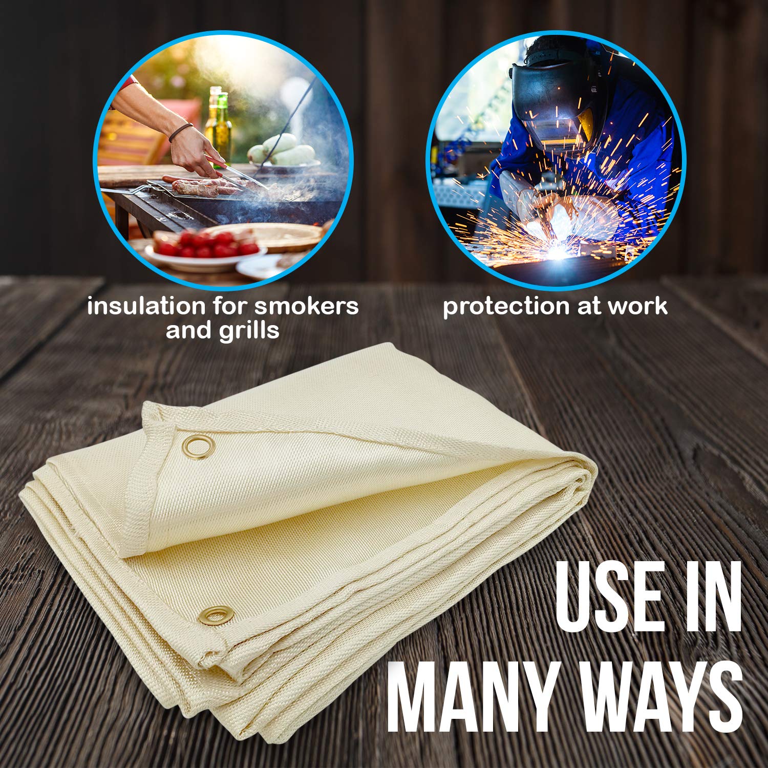 JJ CARE Heavy Duty Welding Blanket 8x8 ft Fiberglass Welding Curtain