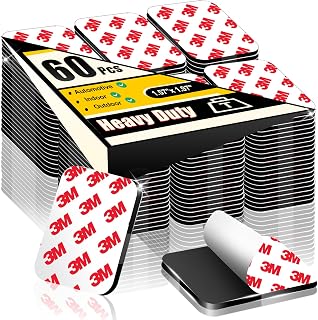 60 Pcs Strong Double Sided Adhesive Pads, Made of 3M, Heavy Duty Square Sticky Mounting Foam Tape for Car Décor Wall, 0.12" Thick Black Sticky Pads 1.57x 1.97