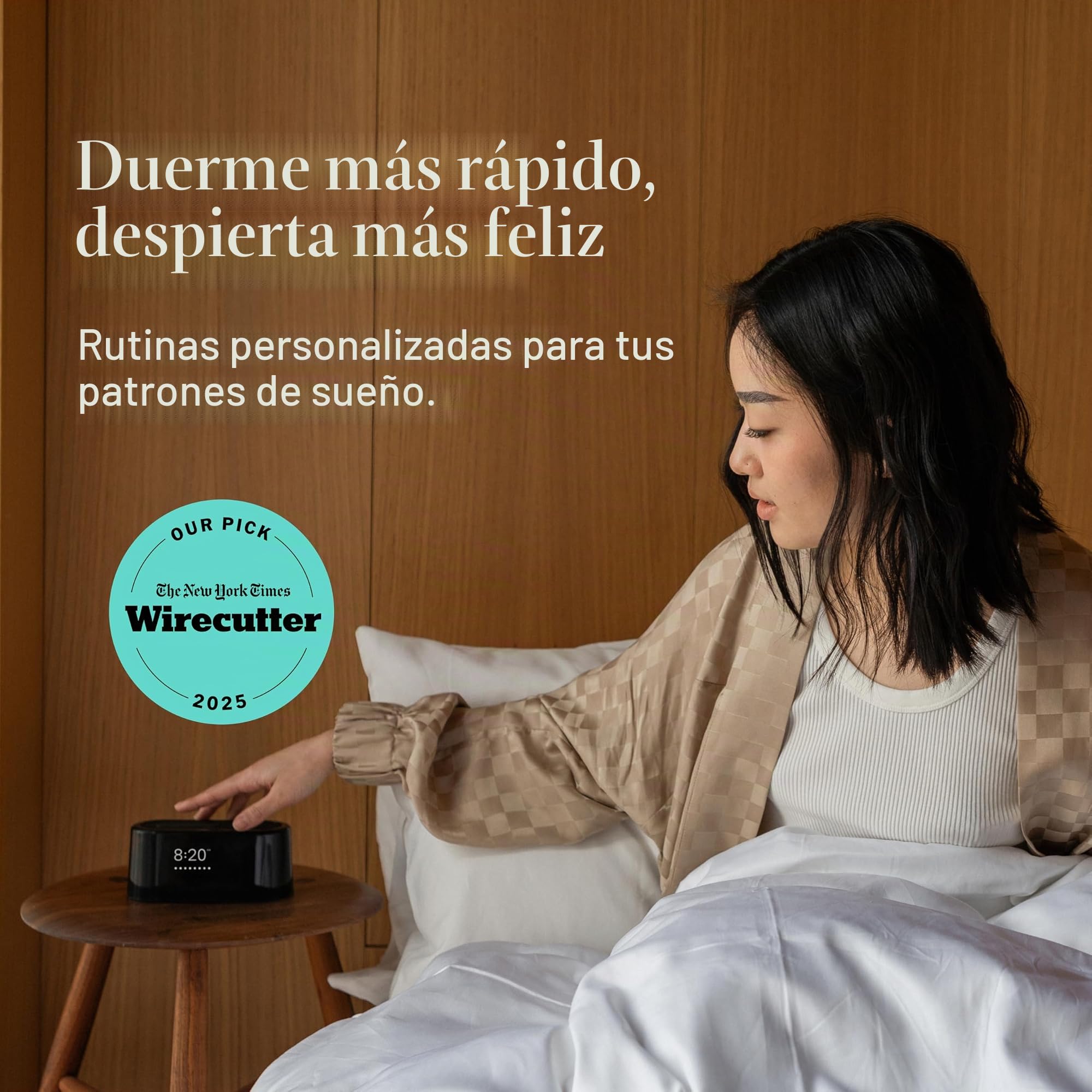 Loftie reloj despertador inteligente para dormitorio, despertador con luz, altavoz Bluetooth, ruido blanco, sonido natural, luz nocturna, modo opaco, alimentado por pilas