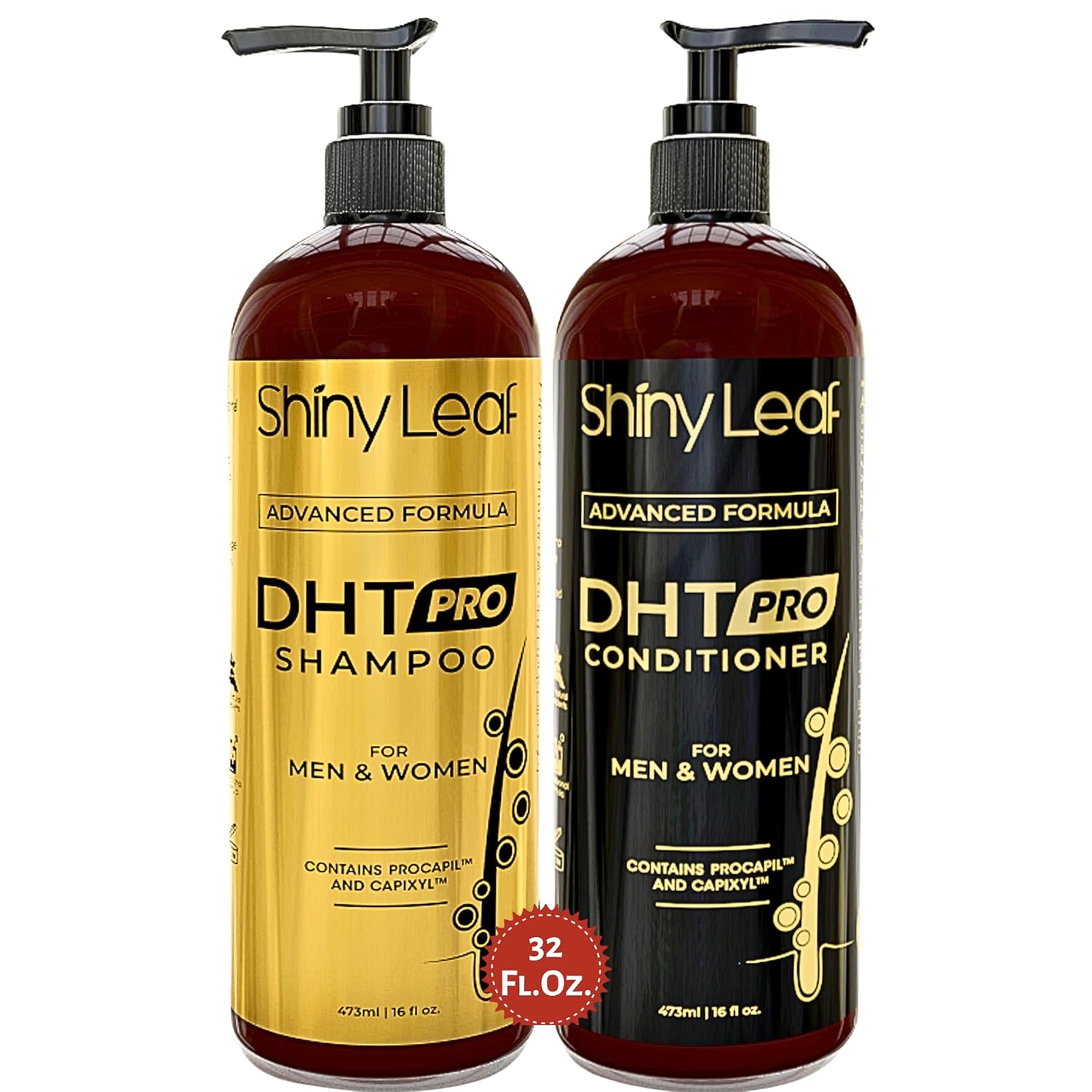 DHT Pro Shampoo and Conditioner Advanced Formula with Procapil and Capixyl, DHT Blockers and Natural Extracts, Hair Loss Solution for Men and Women, Stimulates Follicles, Prevents Thinning Hair DHT Pro Shampoo and Conditioner Advanced Formula with Procapil and Capixyl, DHT Blockers and Natural Extracts, Hair Loss Solution for Men and Women, Stimulates Follicles, Prevents Thinning Hair