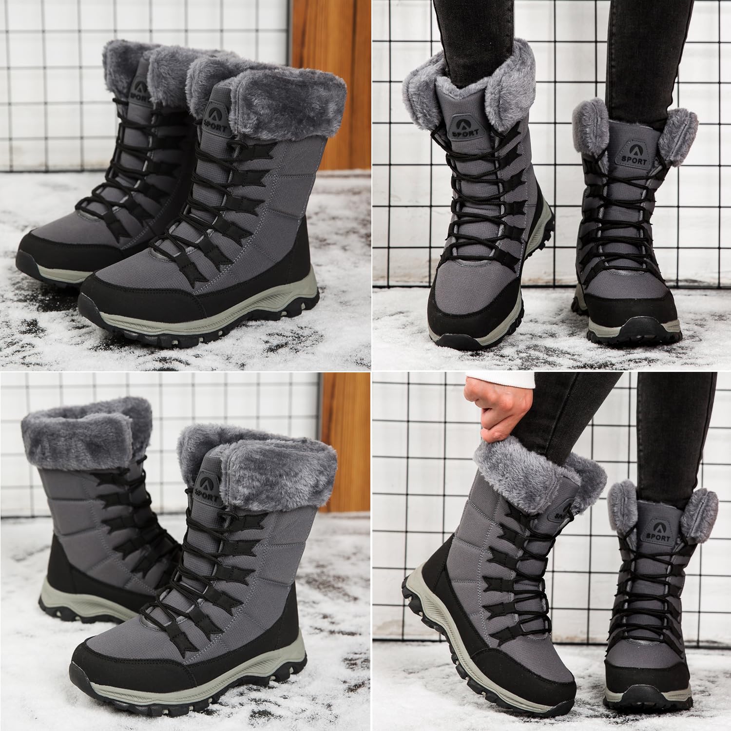 Botas de Nieve para Mujer Botines de Invierno Impermeable Forradas Calientes Boots Zapatos Outdoor Ultraligero Antideslizante