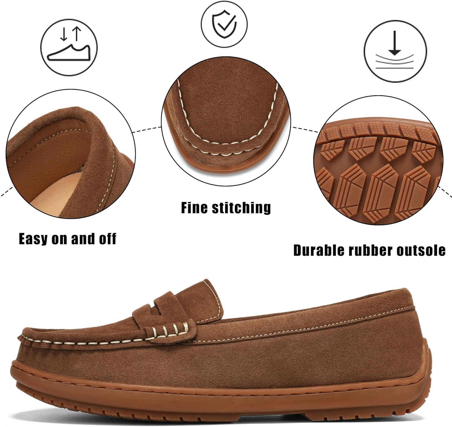 BEAUSEEN Women's Penny Loafers Slip-On - Lightweight Breathable Suede Driving Moccasins,Cute Business Casual Dress Shoes for Work & Travel - Image 5