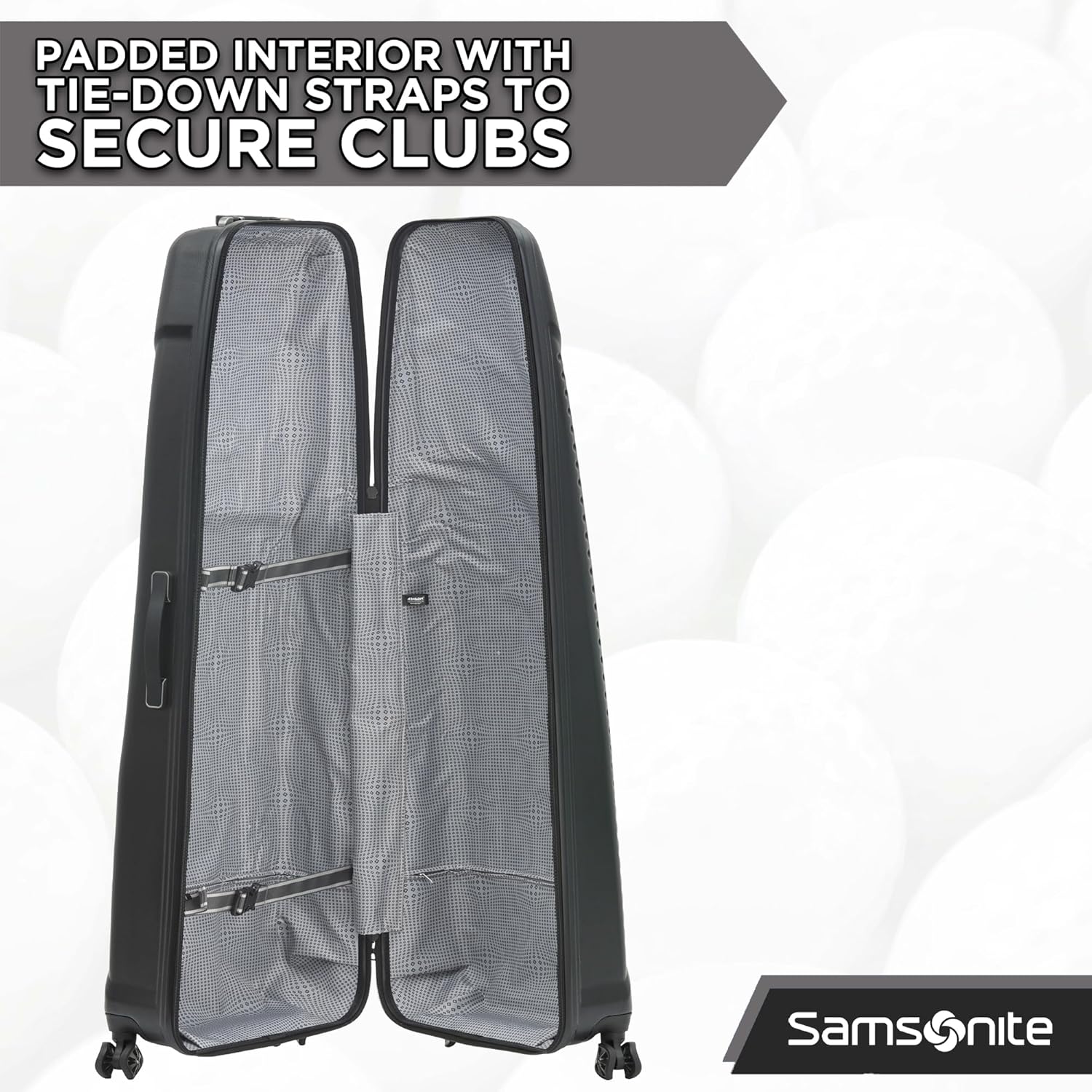 Samsonite Tour Pro Golf Travel Bags for Airlines, Hard Shell Golf Travel Case with Durable ABS, 360° Multi-Directional Shark Wheels, Lightweight Golf Club Travel Bag