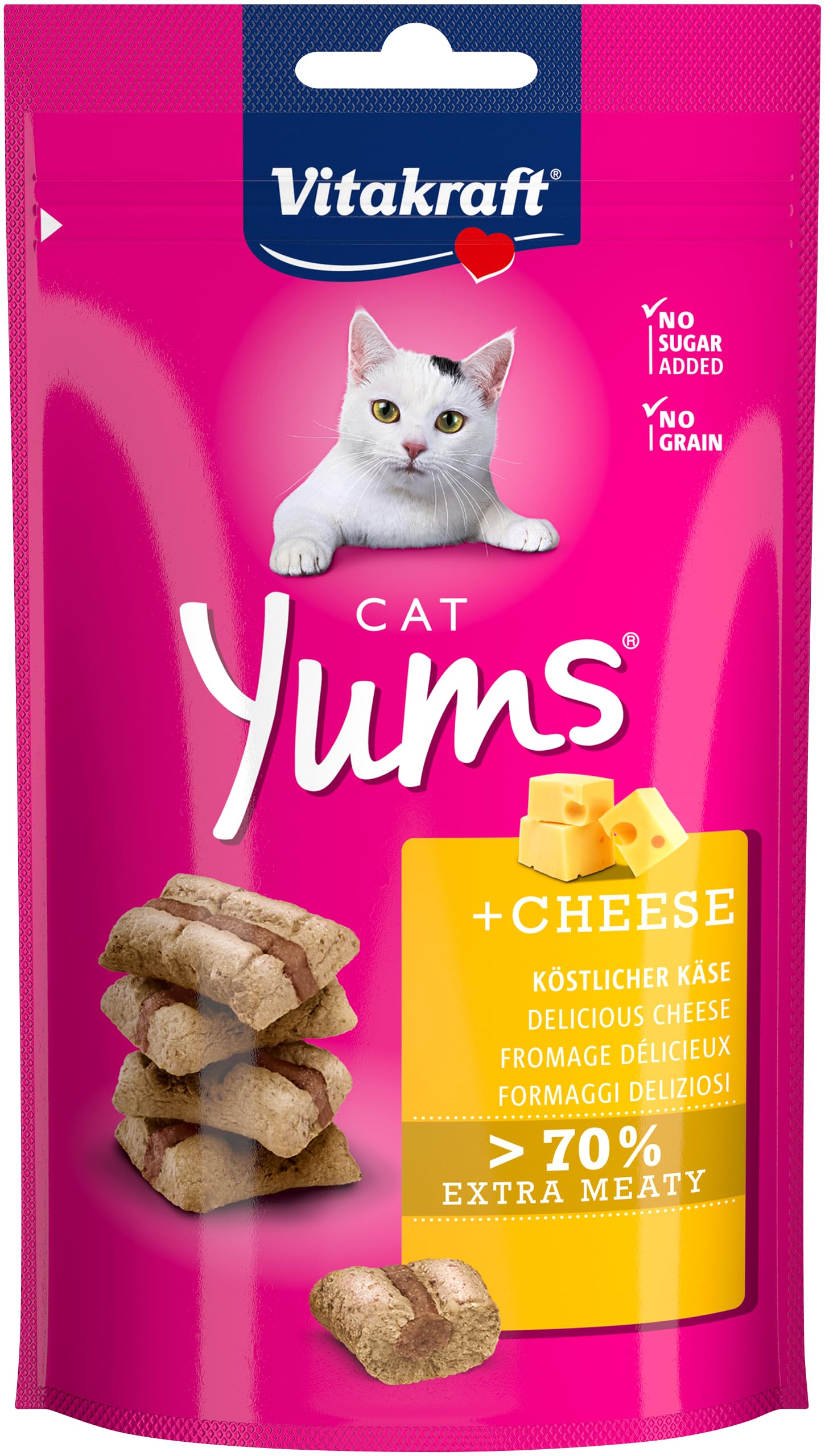 Vitakraft Cat YUMS@ Queso gr, 40 g (Paquete de 1)
