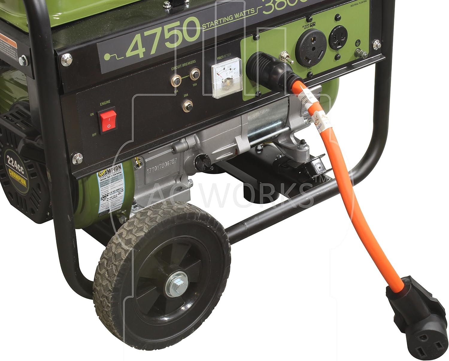 AC WORKS 6-50 Welder Adapter (L14-30 30A 4-Prong Locking to 6-50)