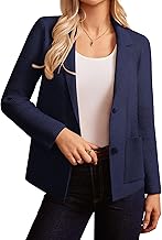 GRACE KARIN Women's Long Sleeve Knitted Blazer Two Button Notch Lapel Business Casual Office Cardigan Sweater