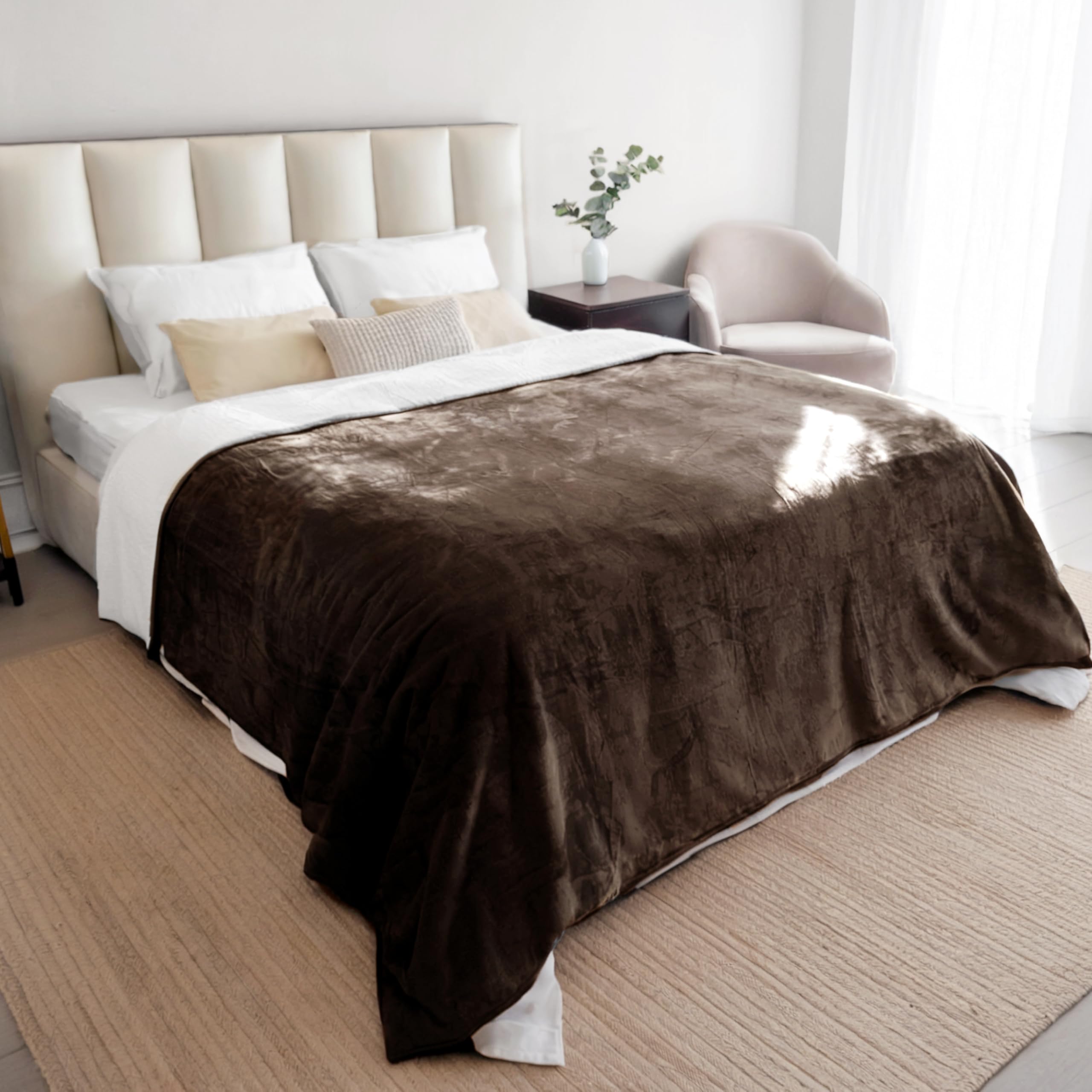 Dreamzie - Coperta Impermeabile per Cani - 152x203 cm - Marrone | Copridivano Reversibile · Lavabile in Lavatrice · Pile Sherpa · Animali · per Letto, Divano e Auto · Extra Morbido