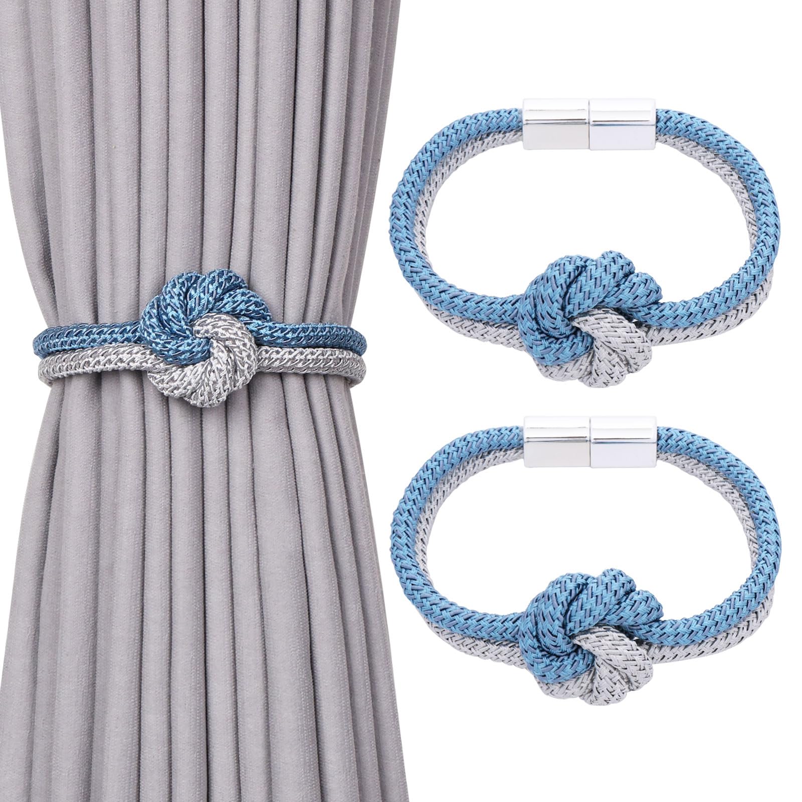 Pretty Jolly Flower‑Knot Curtain Tiebacks, Hand‑Woven Rope