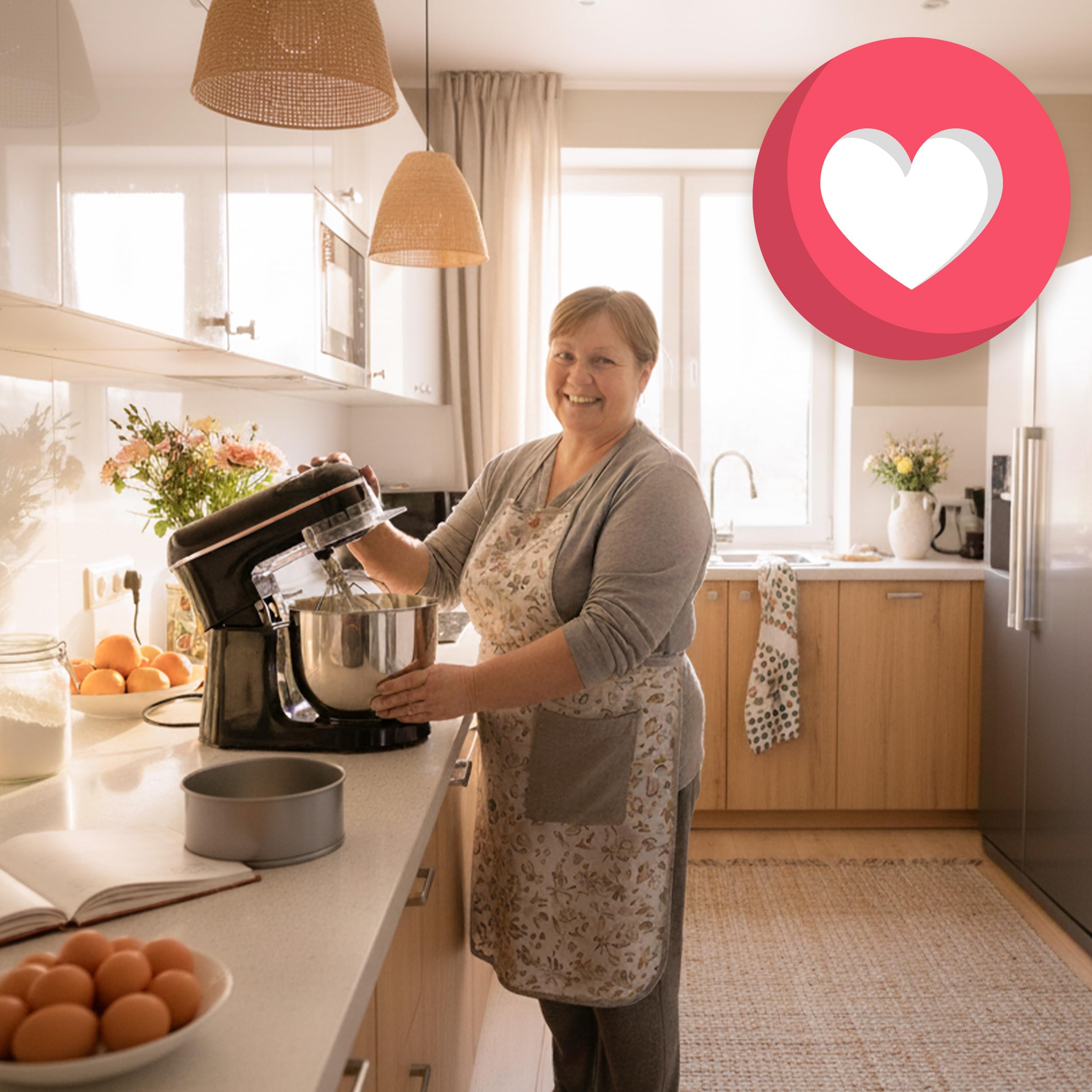 Berdsen Küchenmaschine 1400W - Küchengeräte Mixer - Edelstahlschüssel 6 L - Multifunktional - 6 Geschwindigkeitsstufen - Schwarz Gold