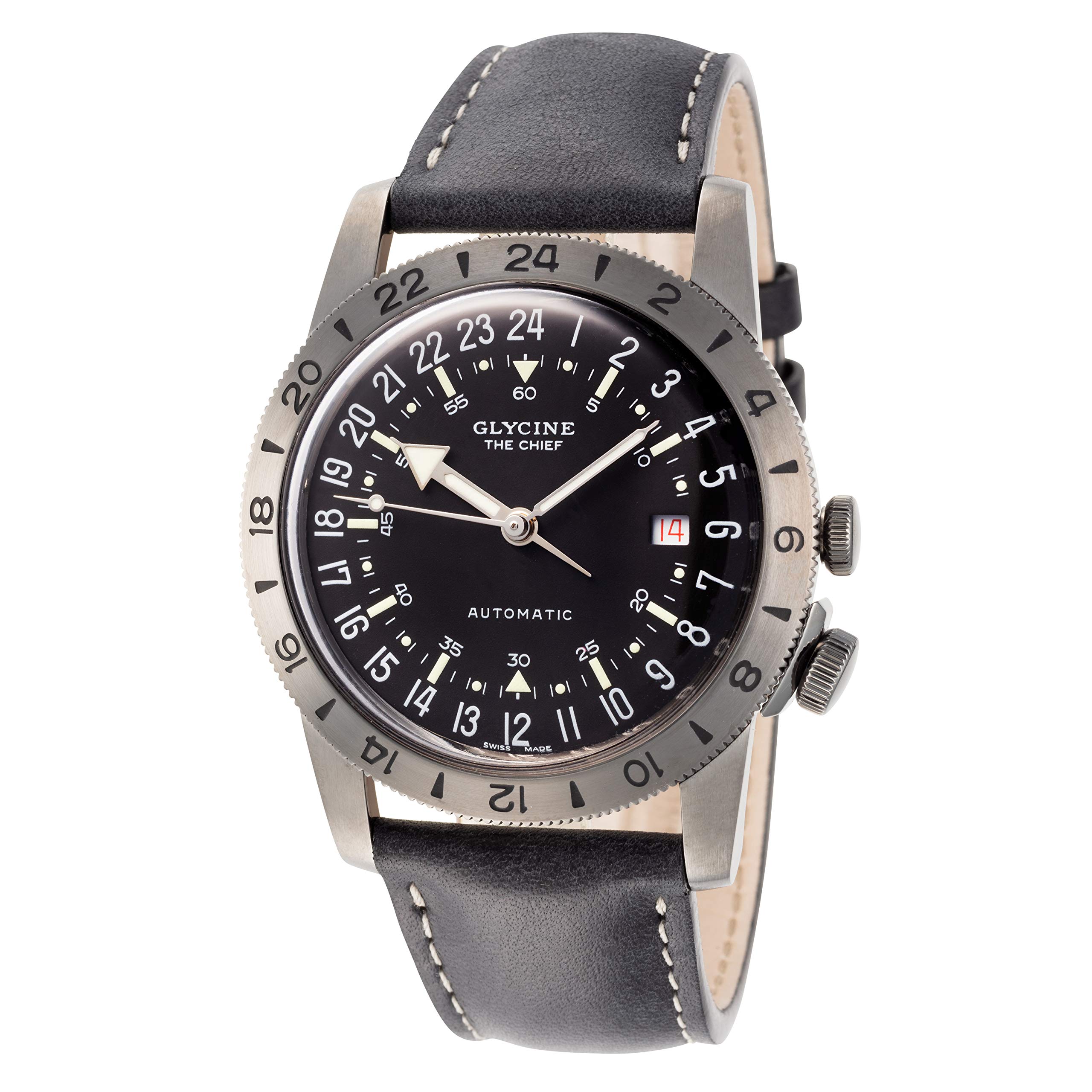 Glycine Airman Mens Analogue Automatic Watch with Leather Bracelet GL0246
