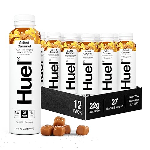 Huel Listo para beber Bebida de reemplazo de comida de caramelo salado Bebida alta en proteínas Nutricionalmente completa, baja en azúcar, alta