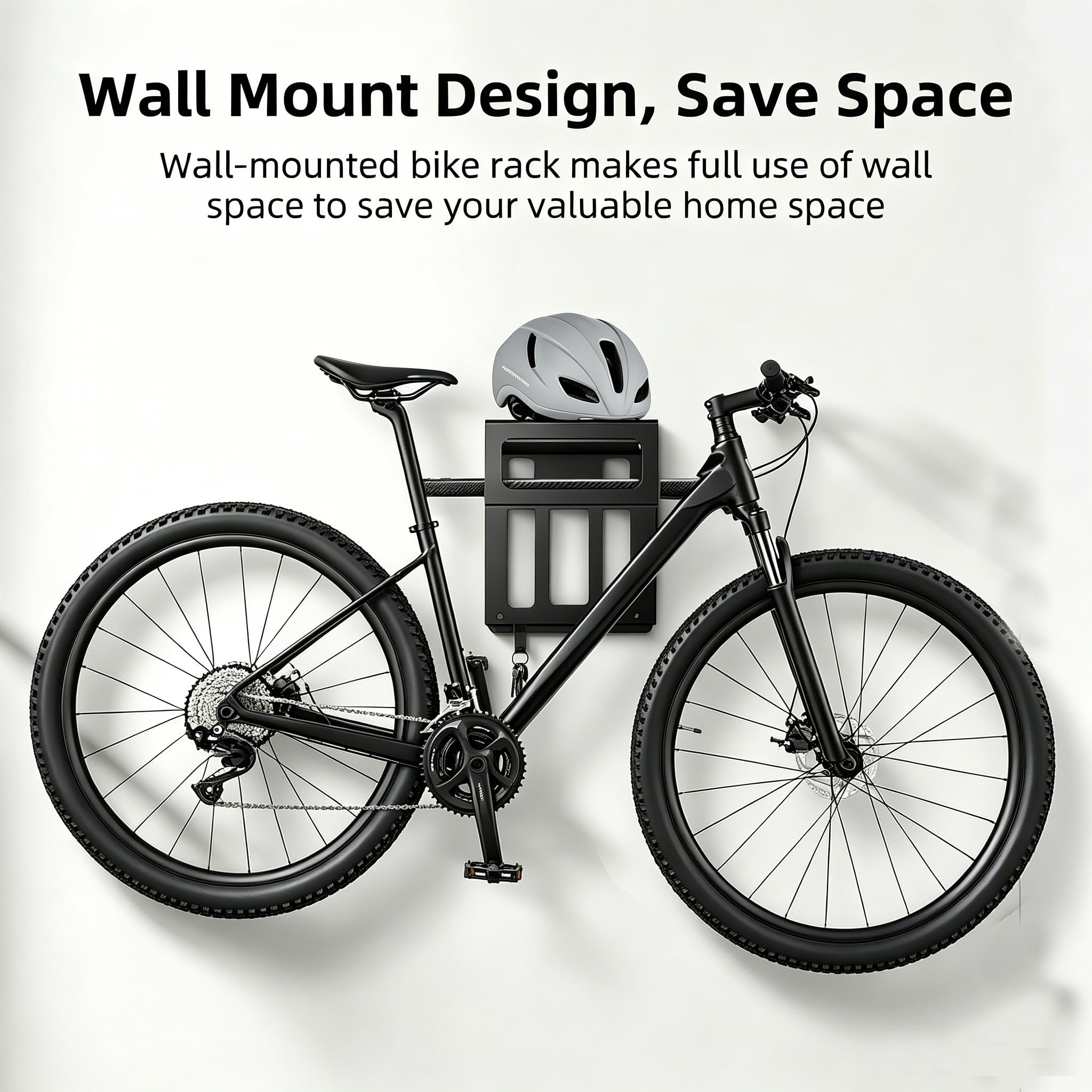 Portabici per bici da strada Supporto a parete Bike Rack Bike Hanger con ripiano per casco Scarpe e accessori Staffa da parete per garage interno
