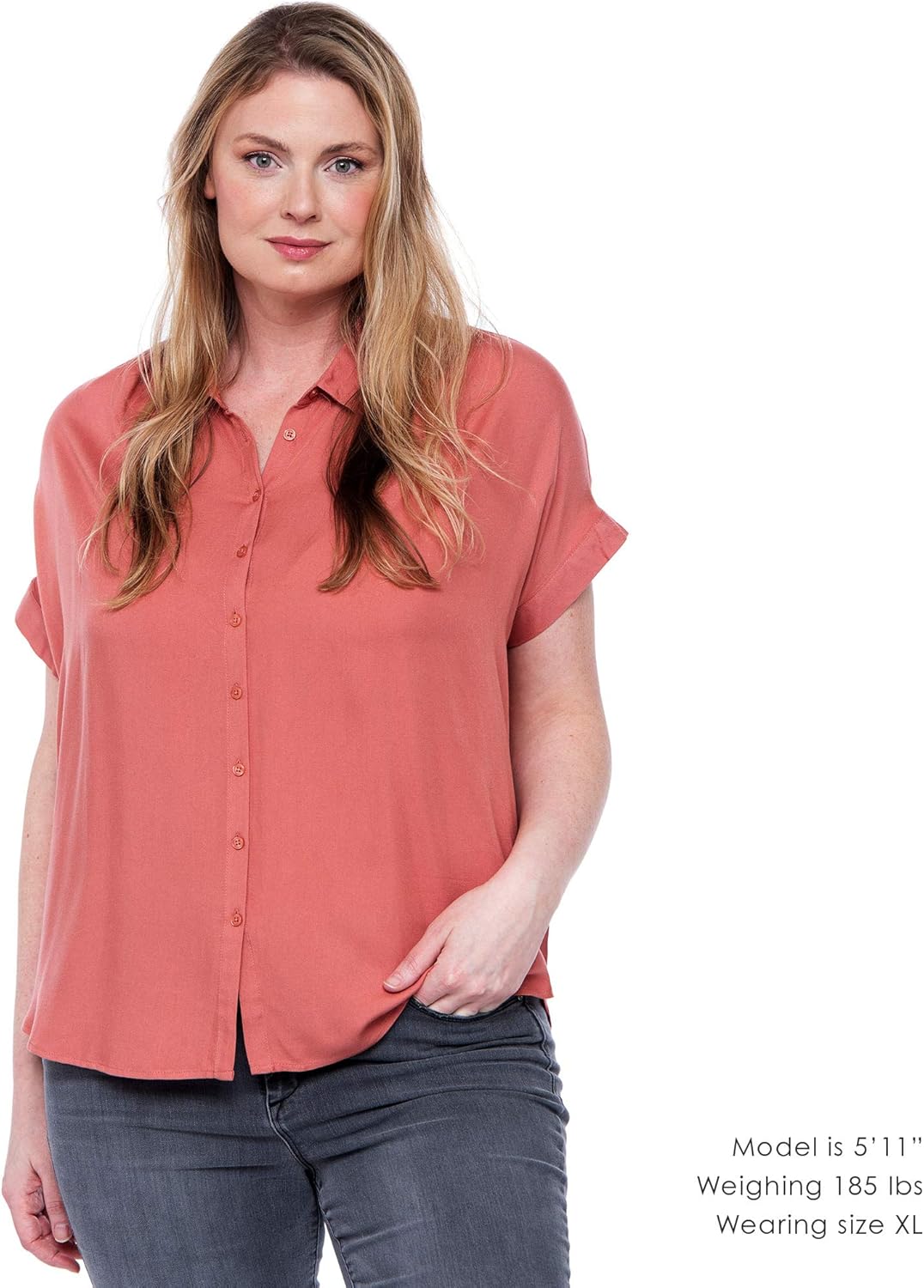Downeast Women's Gathered Shoulder Top Blouse - Image 6