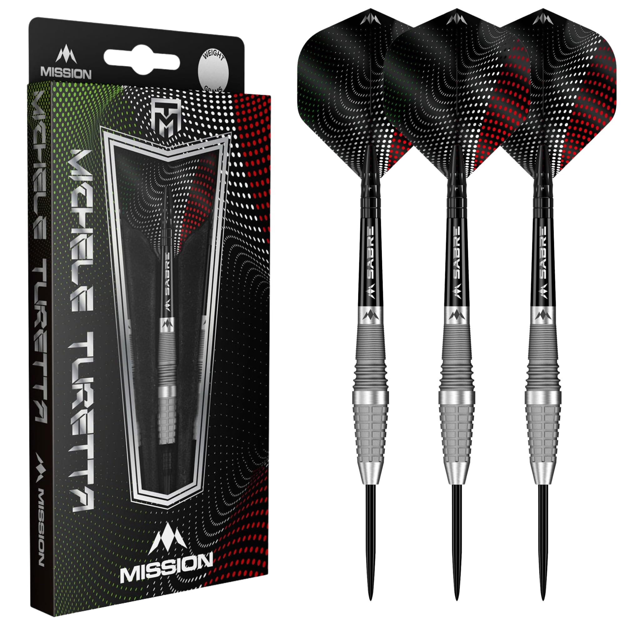Mission Darts | Michele Turetta Darts | Steel Tip | 95% Tungsten | Sandblasted | Multiple Weights (23, Grams)