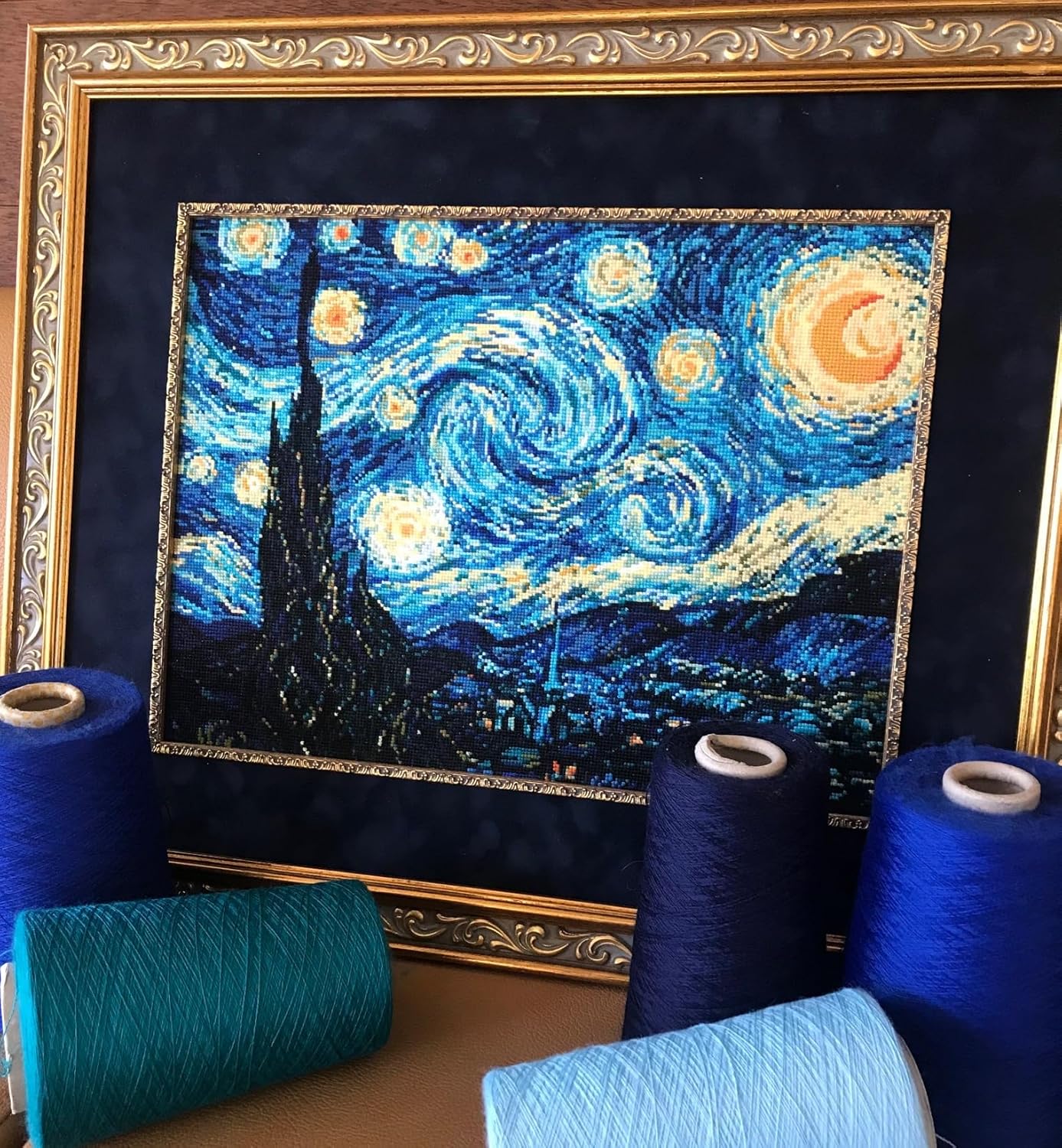 Riolis 14 Count Starry Night After Van Gogh's Painting Counted Cross Stitch, 15.75 by 15.75-Inch