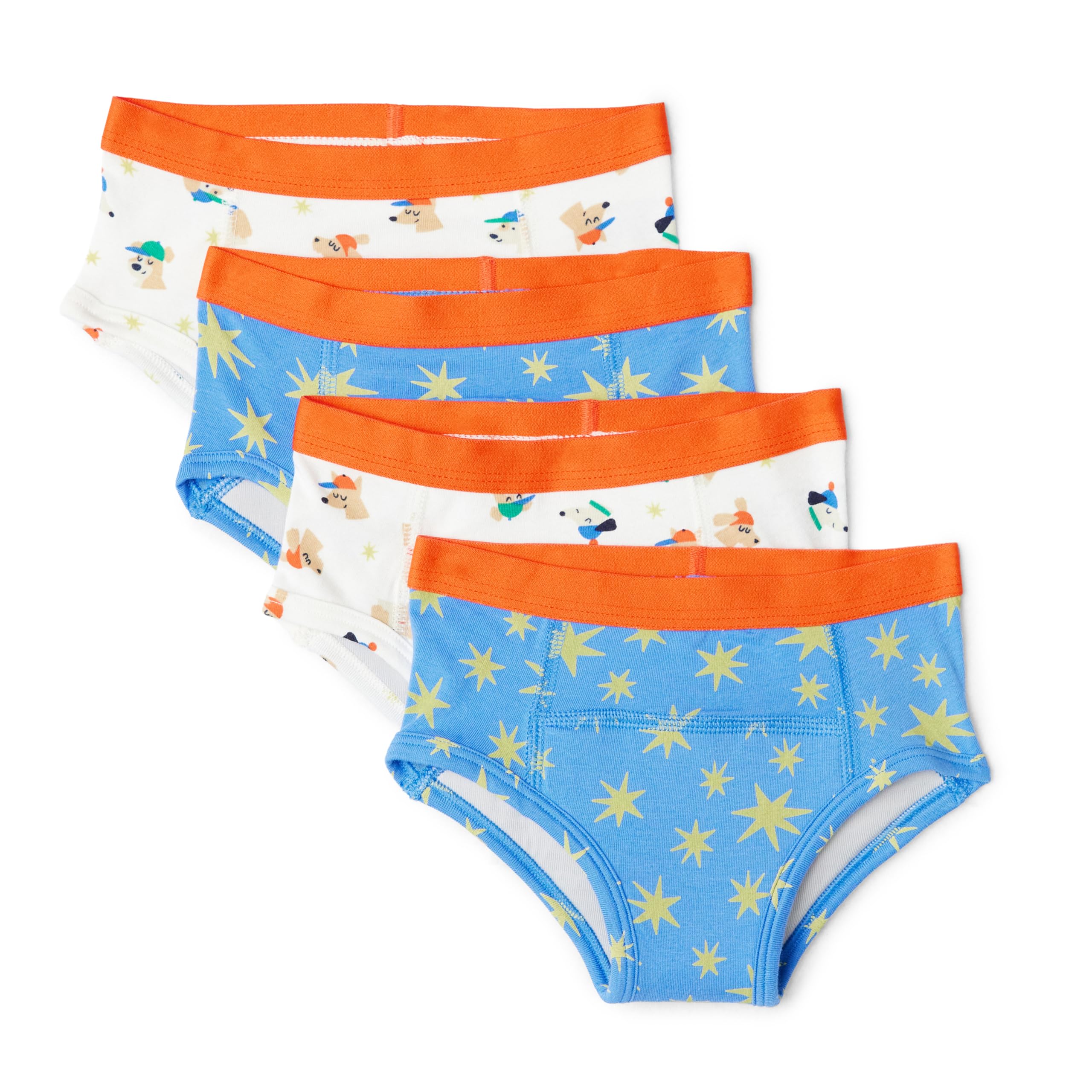 Amazon Essentials Unisex Toddlers' Cotton Training Underwear, Pack of 4, Dogs / Stars, 4 Years