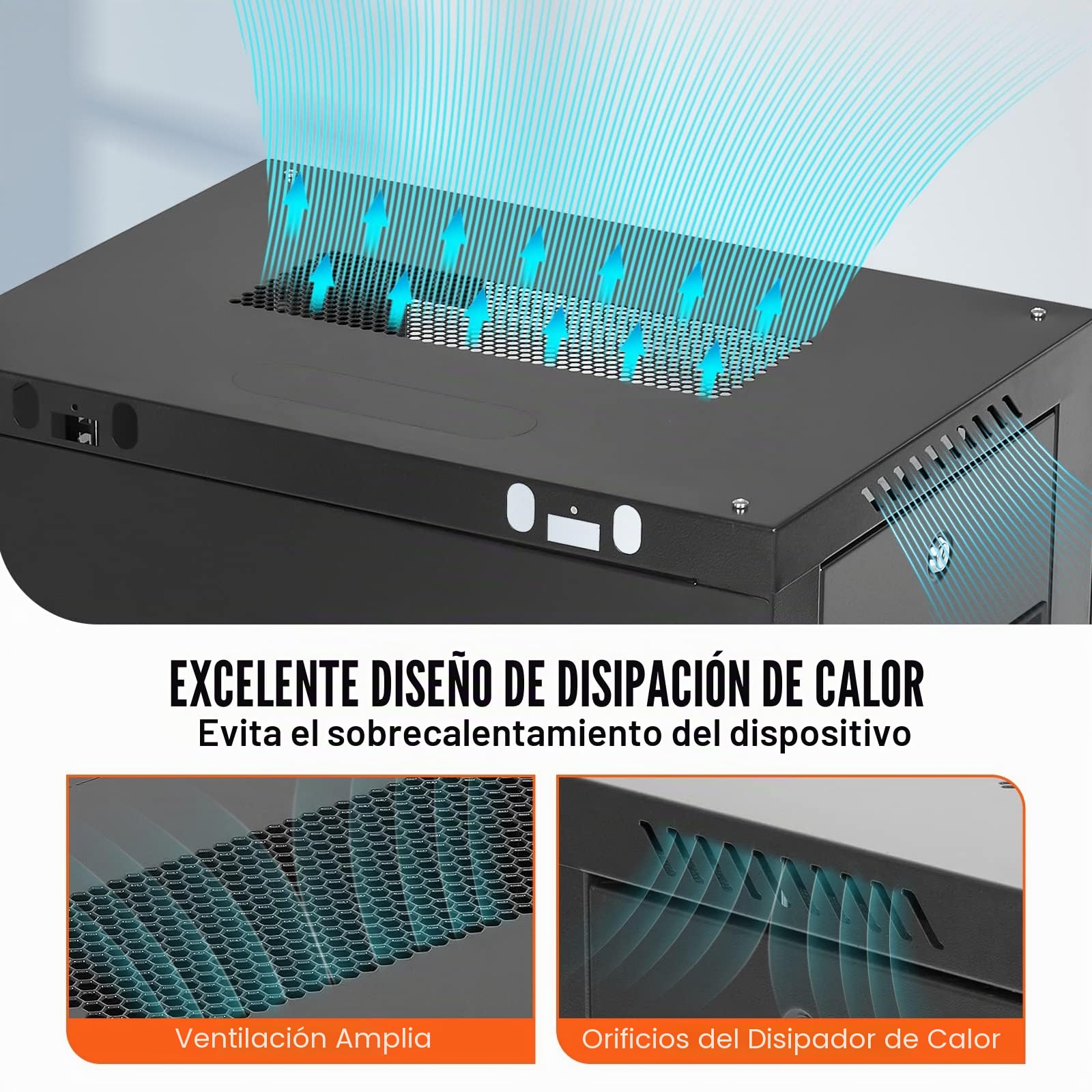 VEVOR Gabinete para servidor de red montaje en pared de 12U, 15,5" gabinete en rack para servidores 200 lbs con paneles laterales de puerta de vidrio con cerradura para equipos de TI, dispositivos A/V