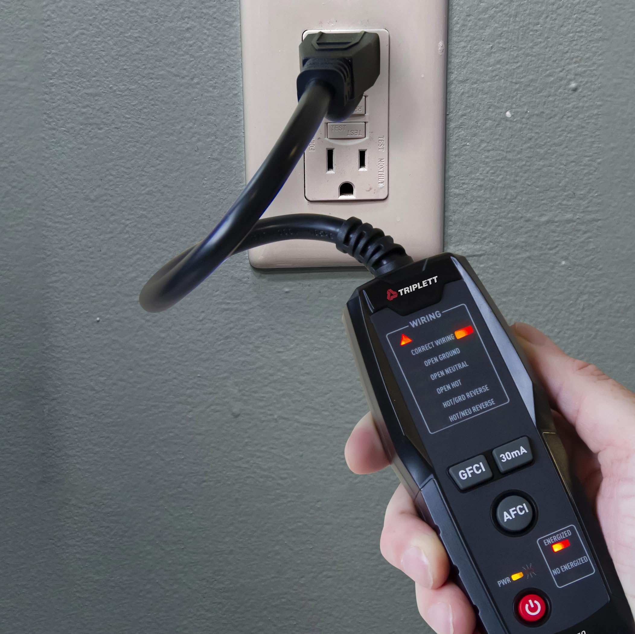 Triplett ET550 - Probador de receptáculo AFCI/GFCI