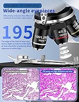Vista 3 de Microscopio para adultos 40X-5000X de aumento de grado de laboratorio con etapas mecánicas duales y cámara USB HD Microscopio trinocular