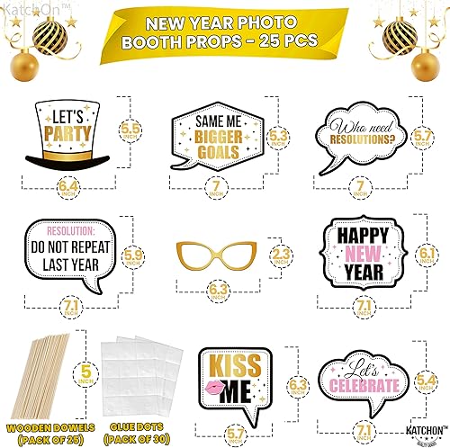 Miniatura 5 de KatchOn, Accesorios para cabina de fotos de Año Nuevo 2025  Paquete de 25, pequeños bricolaje  Suministros para fiesta de Año Nuevo 2025  Accesorios