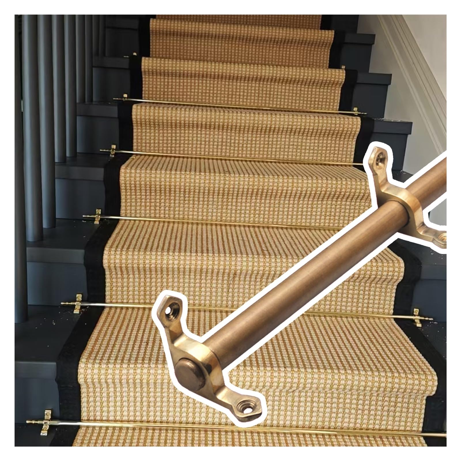 Juego de 10 soportes para alfombras de latón para corredores de 2050 pulgadas, paquete de 10 soportes de alfombra para villa, hotel, museo, Trea y fácil instalación