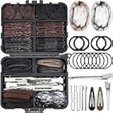 163psc Hair Accessories Kit, Bobby Pins Hair Pins Hair Net Hair Clips and Hair Ties Hair Bands, Hair Kit for Dances Ballet Competition with Hair Accessories Organizer