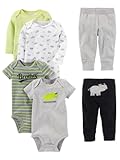 unisex-baby 6-piece Bodysuits &lpar;Short and Long Sleeve&rpar; and Pants Set