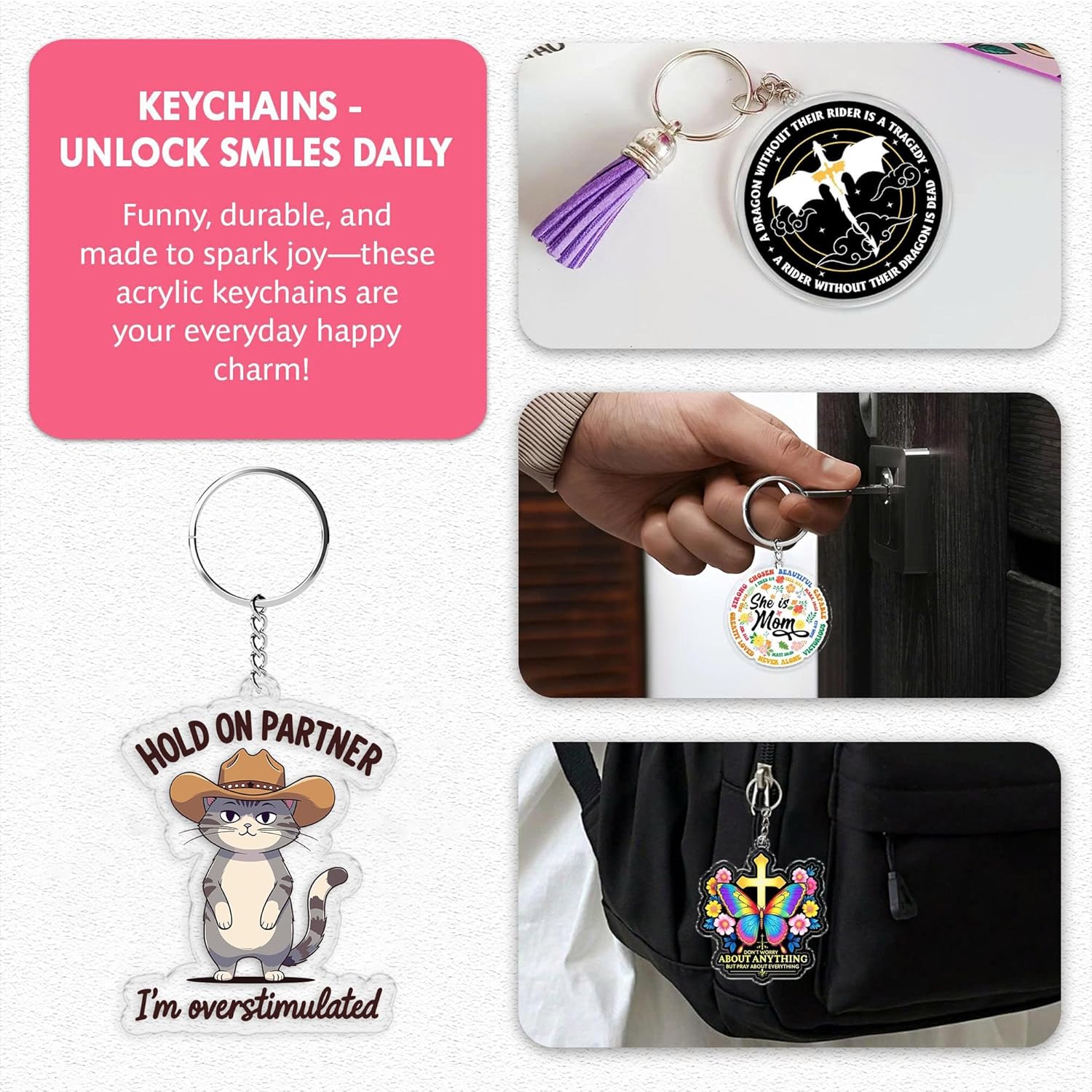 Dumpster Fire Response Team Keychains 2 Inches Funny for Key Handbag Backpack Acrylic Material - Image 5