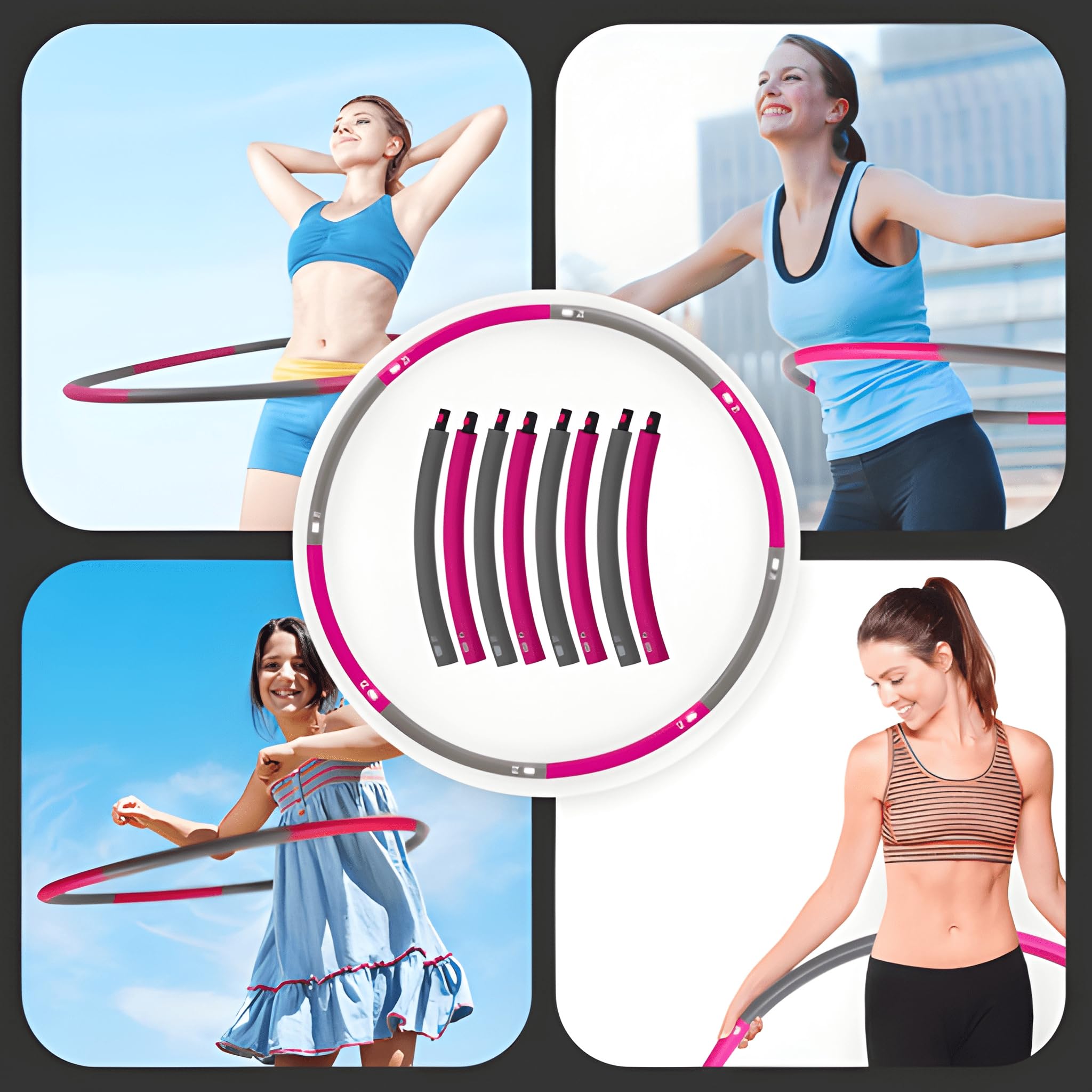 ResultSport - Hula Hoop Fitness Dimagrire, 100cm, Hula Hoop per Adulti e Bambini