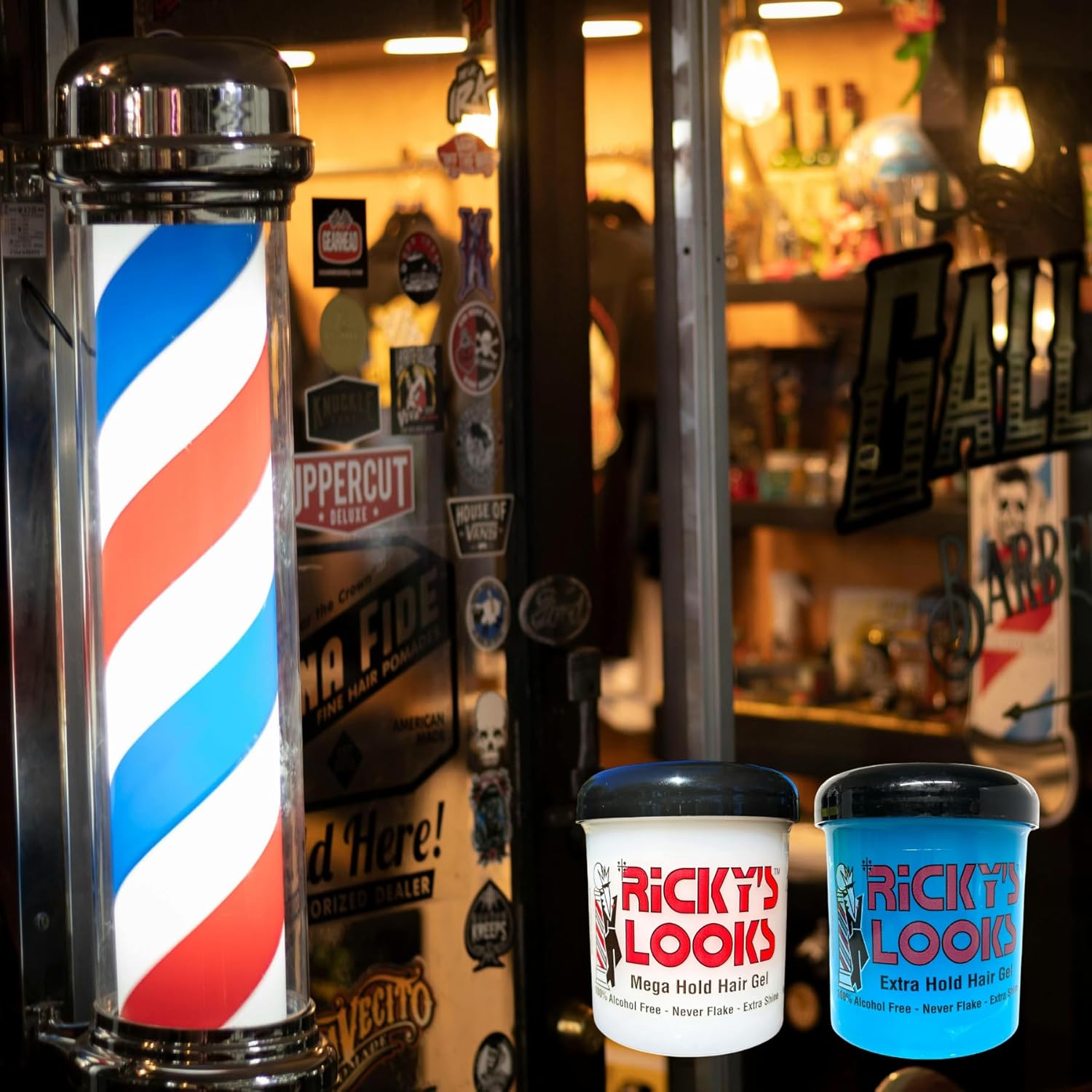 Ricky's Looks Extra Hold Styling Hair Gel for curly, Frizzy, Straight, Wavy & Fine Hair- Flake Free, Strong Hold and Shine- For All Hair Types -Men & Women 16 oz