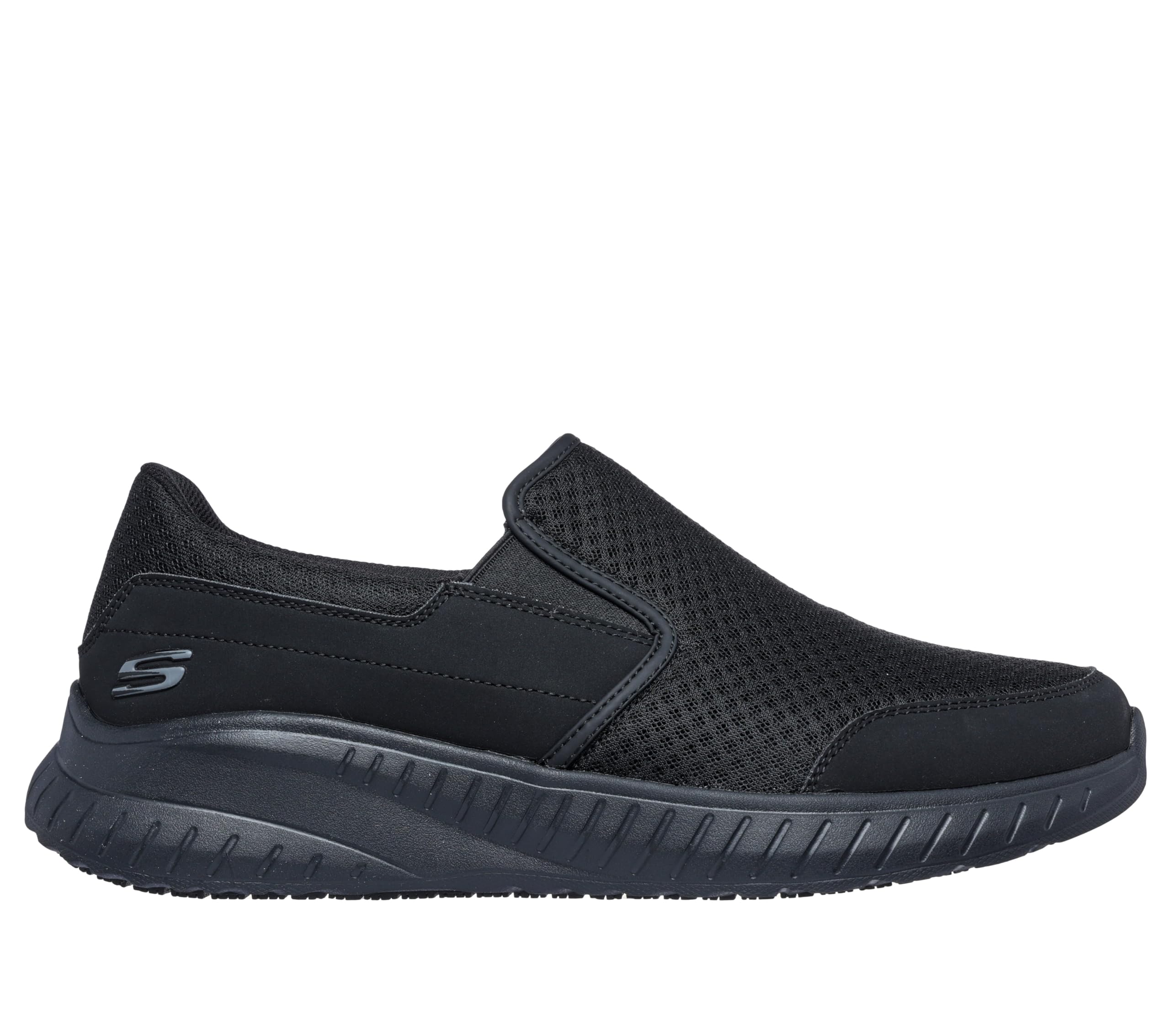 Skechers Men's Squad Chaos Sr Urgran Work Shoes, Black Textile/Synthetic, 12 UK