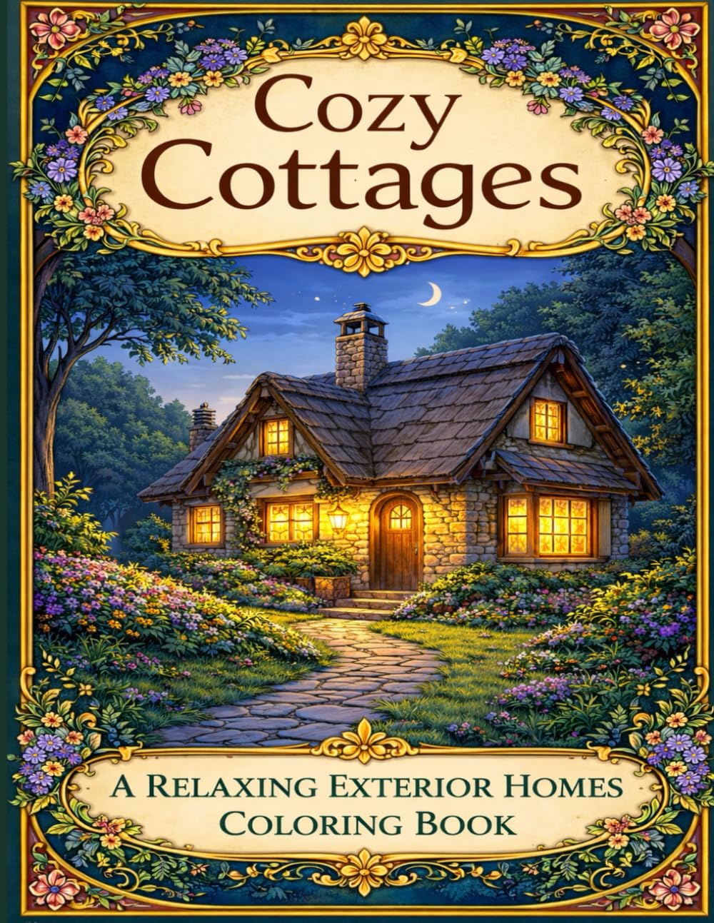 Cozy Cottages: A Relaxing Exterior Homes Coloring Book