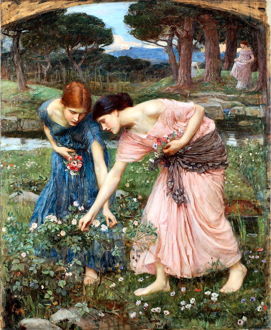 Masters John William Waterhouse Title: Gather Ye Rosebuds While Ye May Art Print/Poster 4