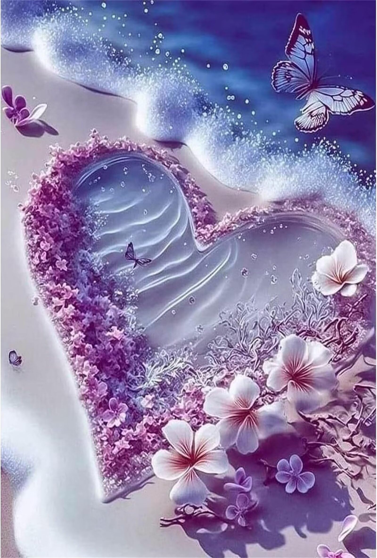 Broderie Diamant Kit Complet 5D papillon violet pour loisirs créatifs adultes et strass painting