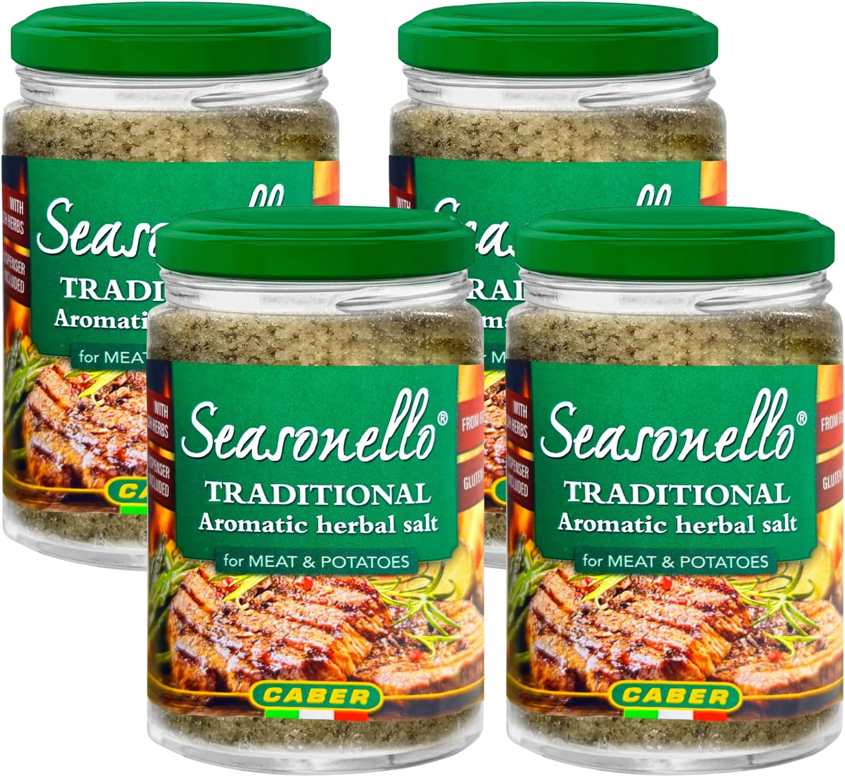 Seasonello Bologna Aromatic Herbal Salt 10.58 oz Each - 4 Jars