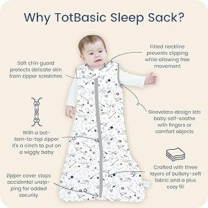 TOTBASIC Toddler Sleep Sacks 2T-3T-4T, 0.5 TOG Light Summer Wearable Blankets, Extra Long XL Sleeping Bags, 2 Pack