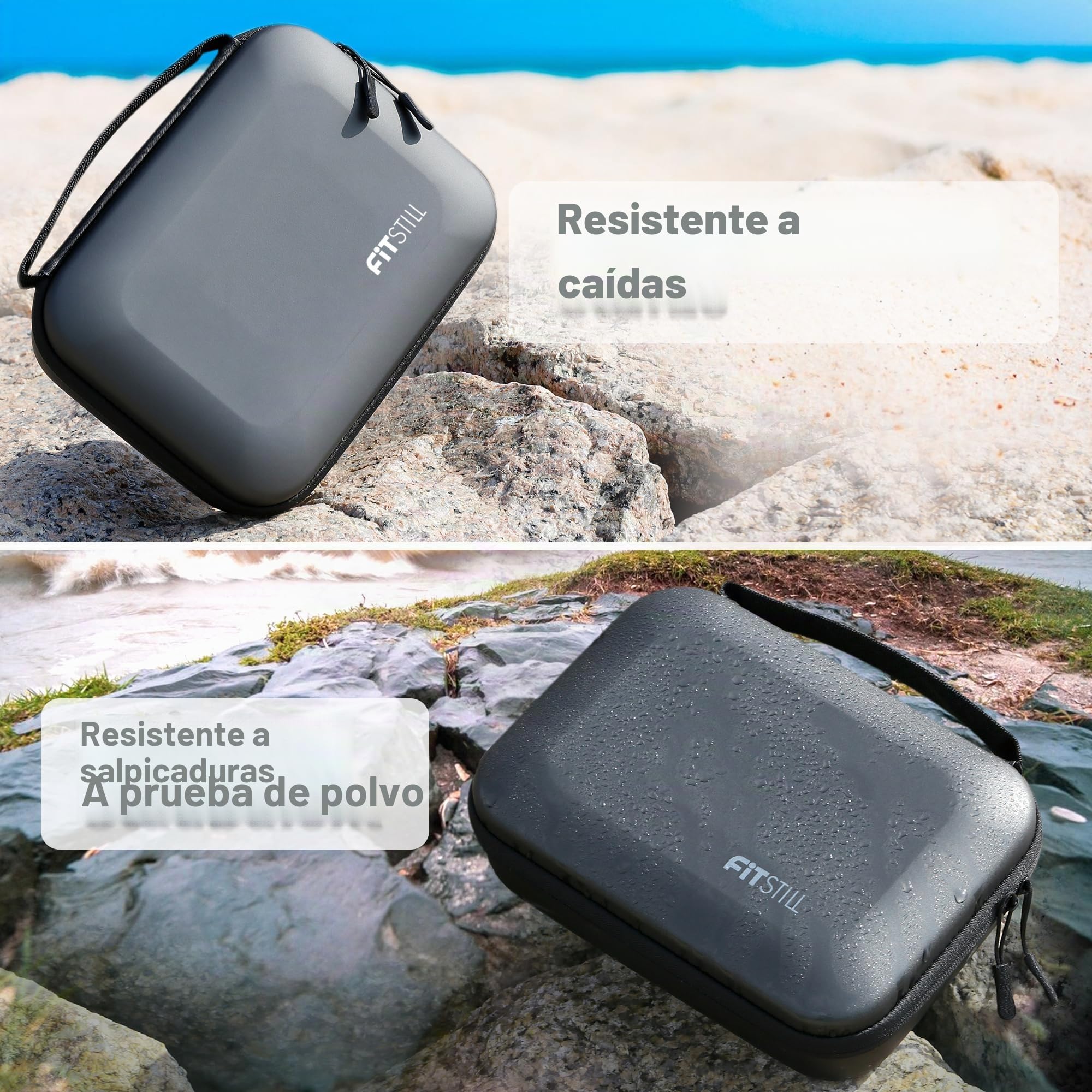FiTSTILL Funda rígida de transporte y protección para cámaras de acción compatibles con Go Pro Hero 12/11/10/9/8/7/Insta 360
